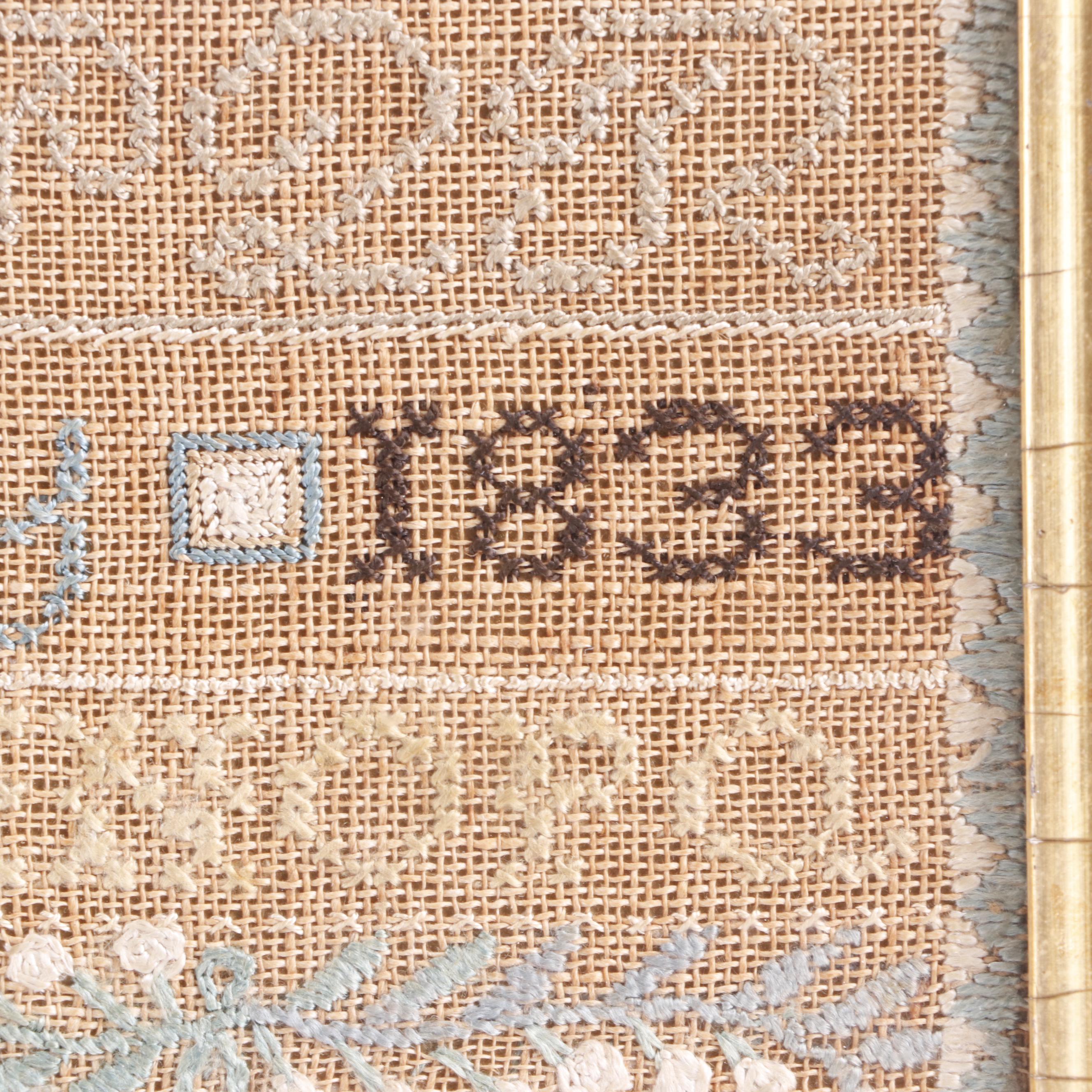1833 Temperance Themed Cross-Stitch Sampler