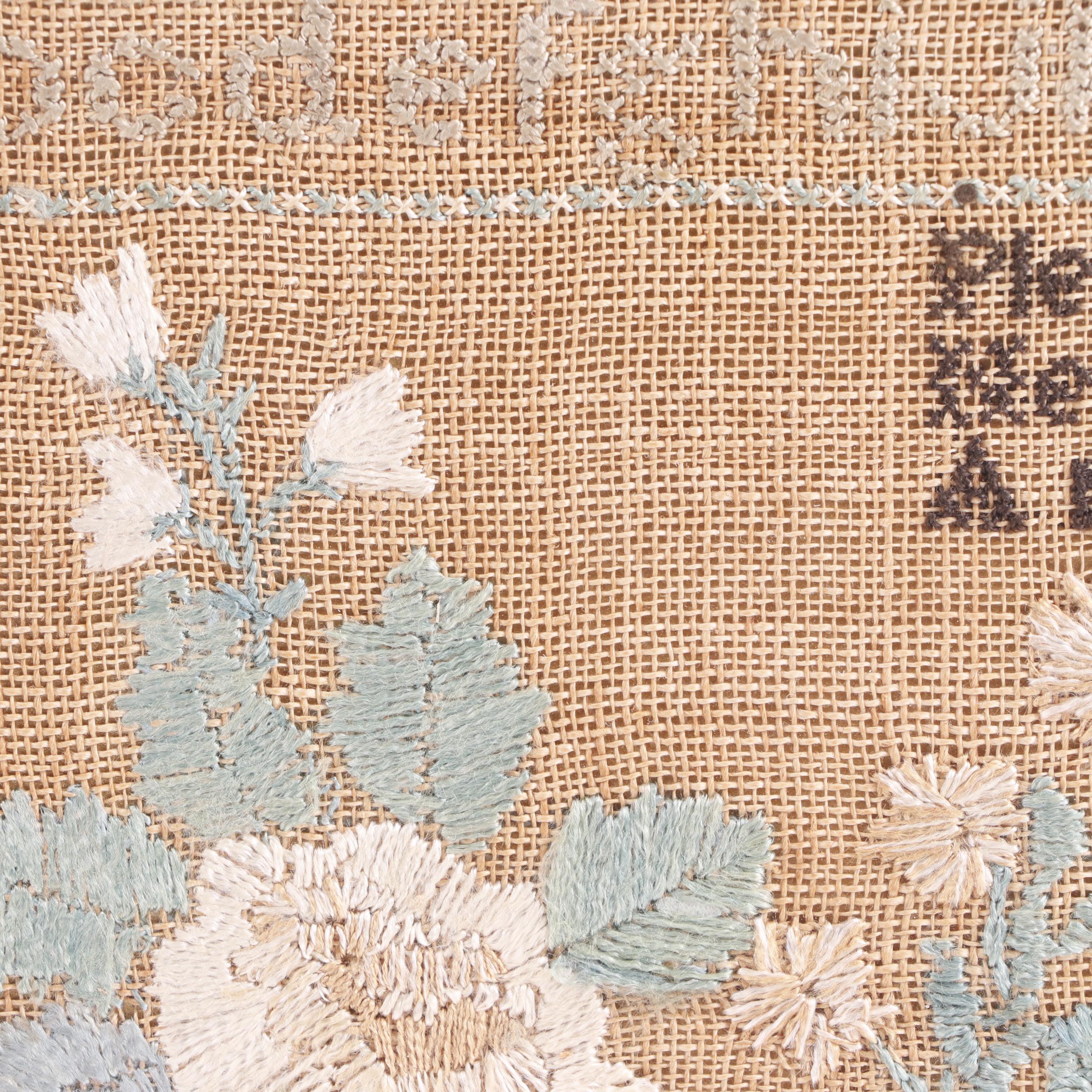 1833 Temperance Themed Cross-Stitch Sampler