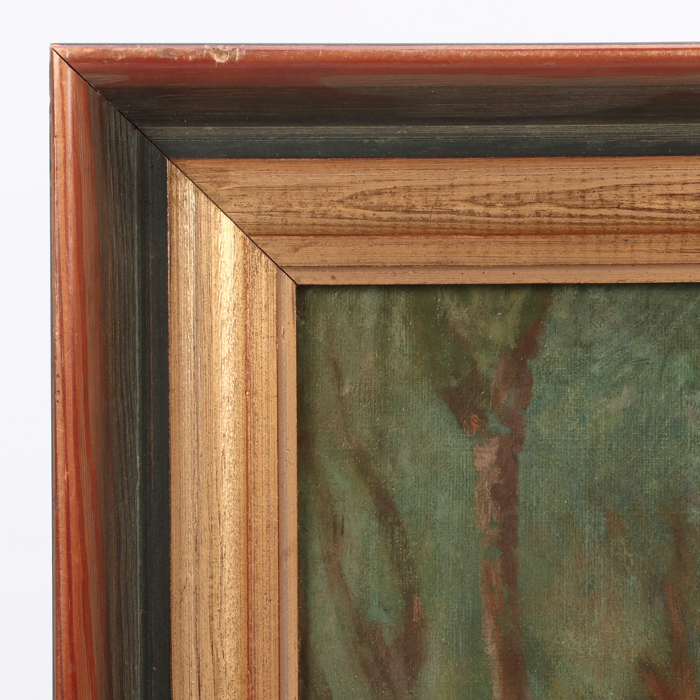 Eudora Hereford 1895 Oil Painting of Mother and Child in Landscape