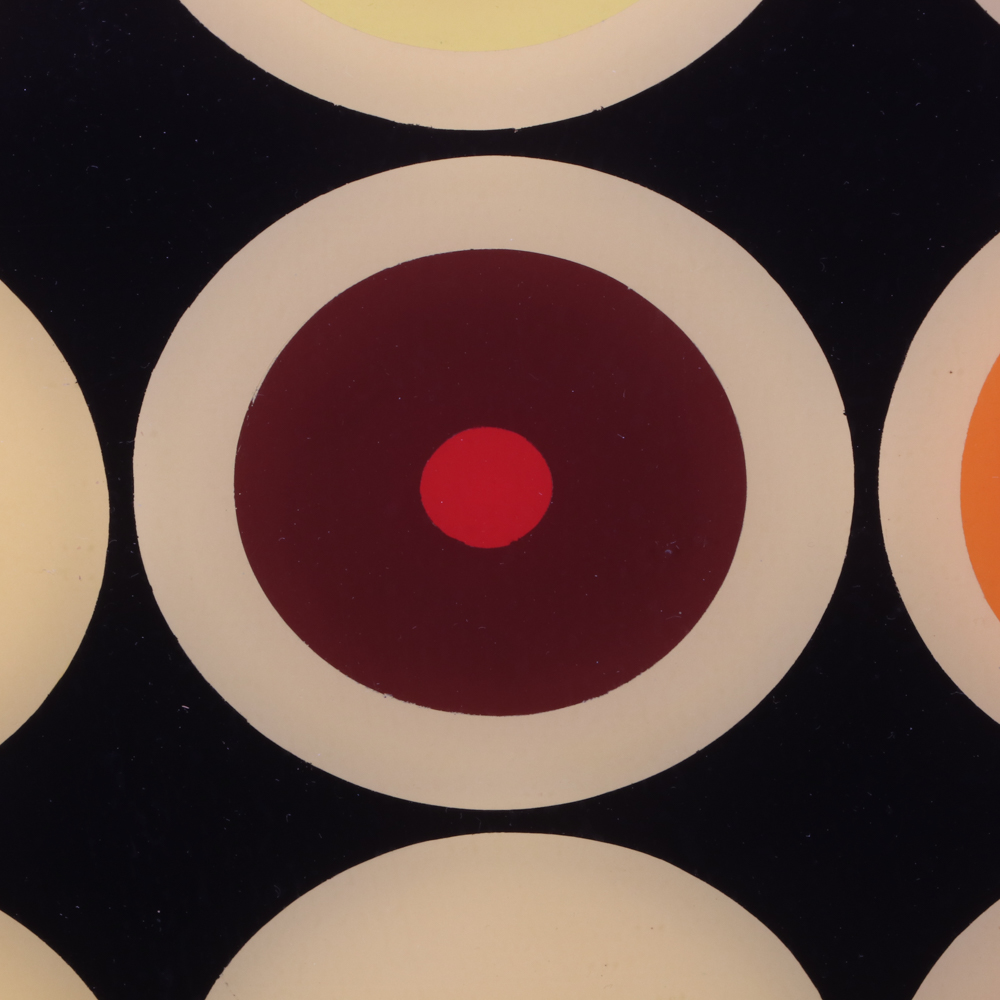 Evelyn Liner 1984 Reverse Acrylic Painting on Plexiglass "81 Targets"