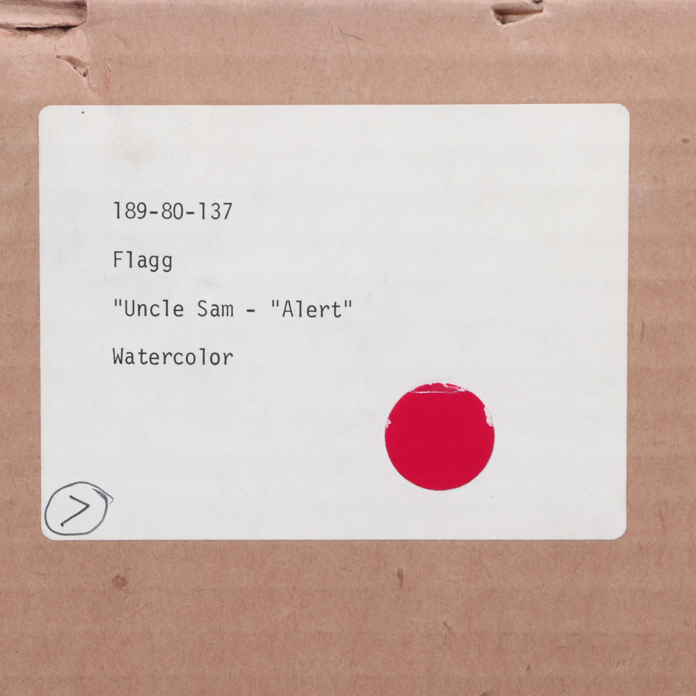 James Montgomery Flagg Watercolor Uncle Sam Sketch "Uncle Sam - Alert"