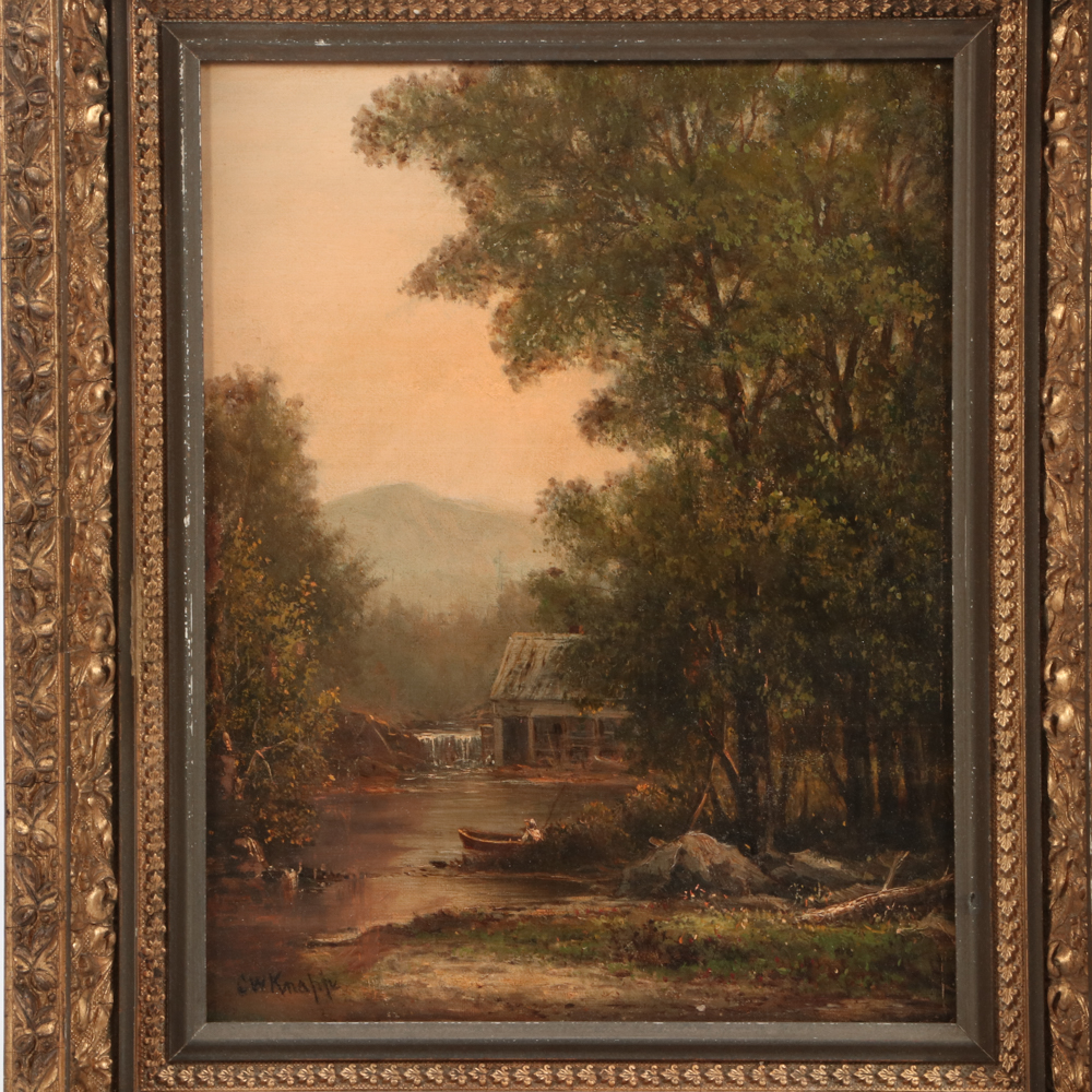 Charles Wilson Knapp Hudson River School Style Oil Painting