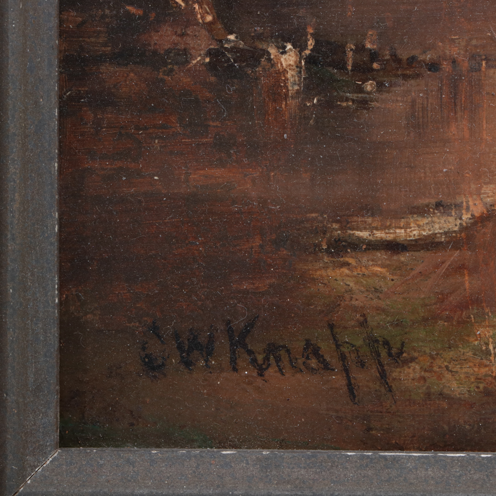 Charles Wilson Knapp Hudson River School Style Oil Painting