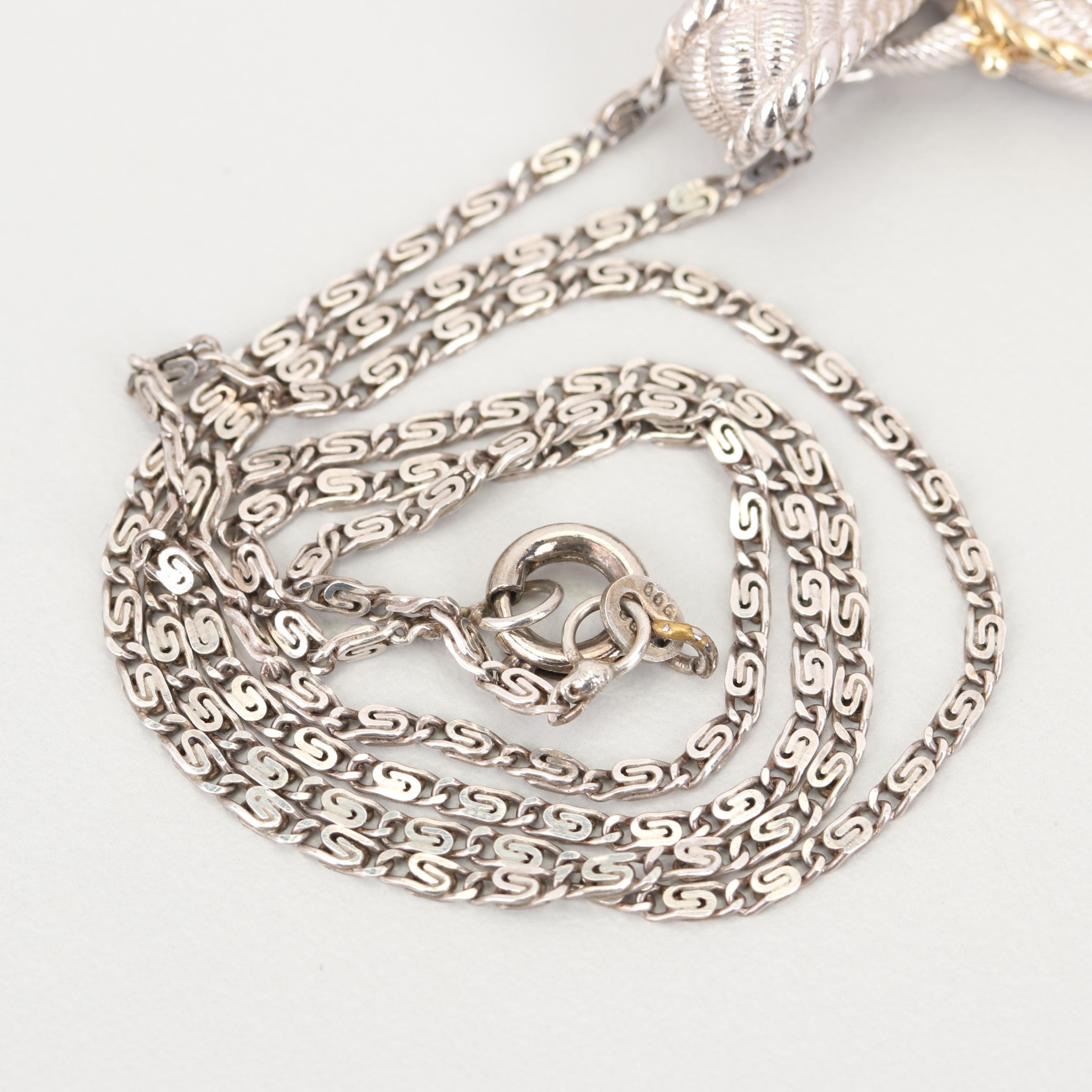 Judith Ripka Gold Wash Sterling Silver Cubic Zirconia Heart Pendant Necklace