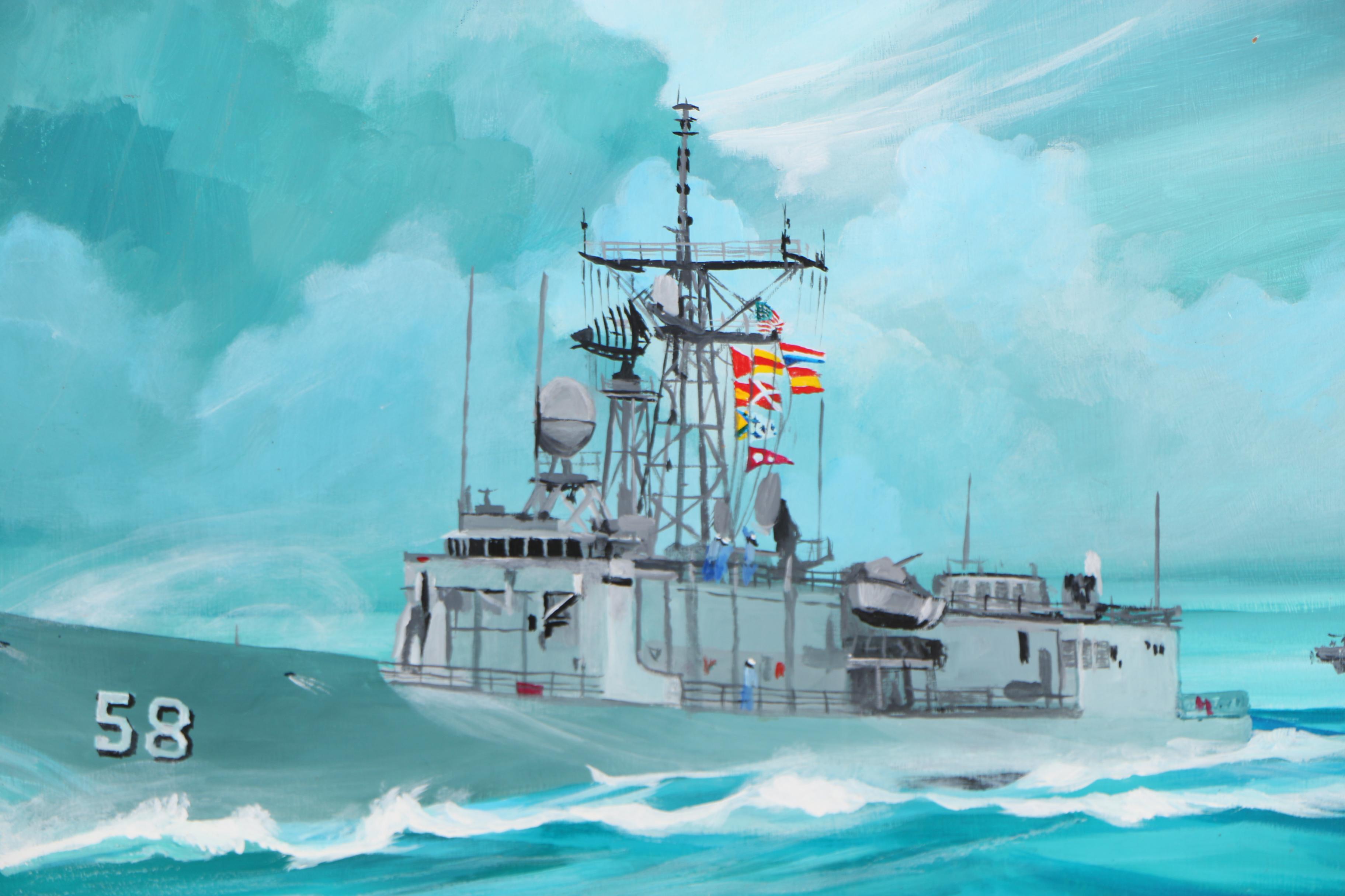 William Buehler Oil Painting "USS Samuel B. Roberts (FFG-58)"