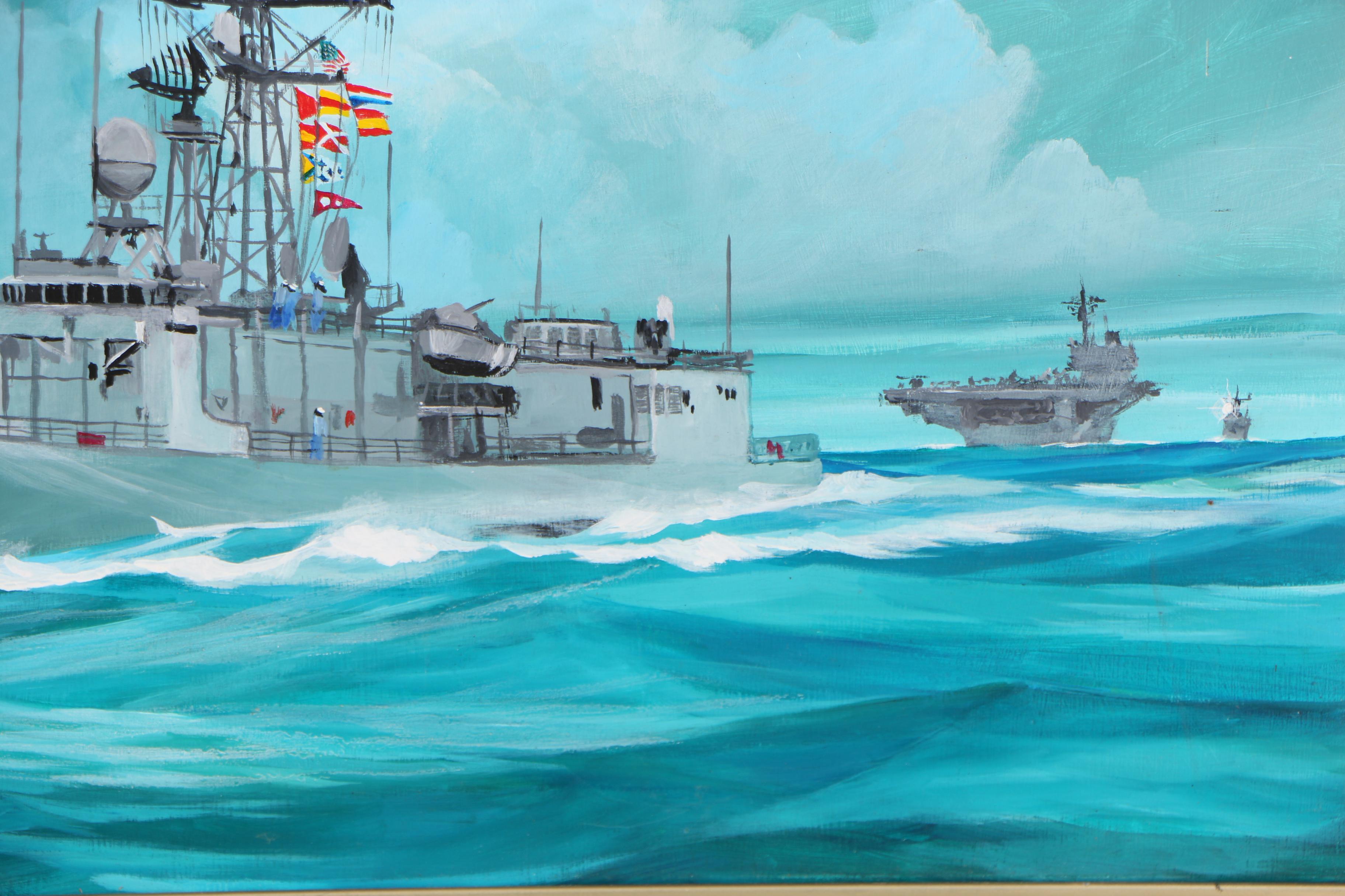 William Buehler Oil Painting "USS Samuel B. Roberts (FFG-58)"