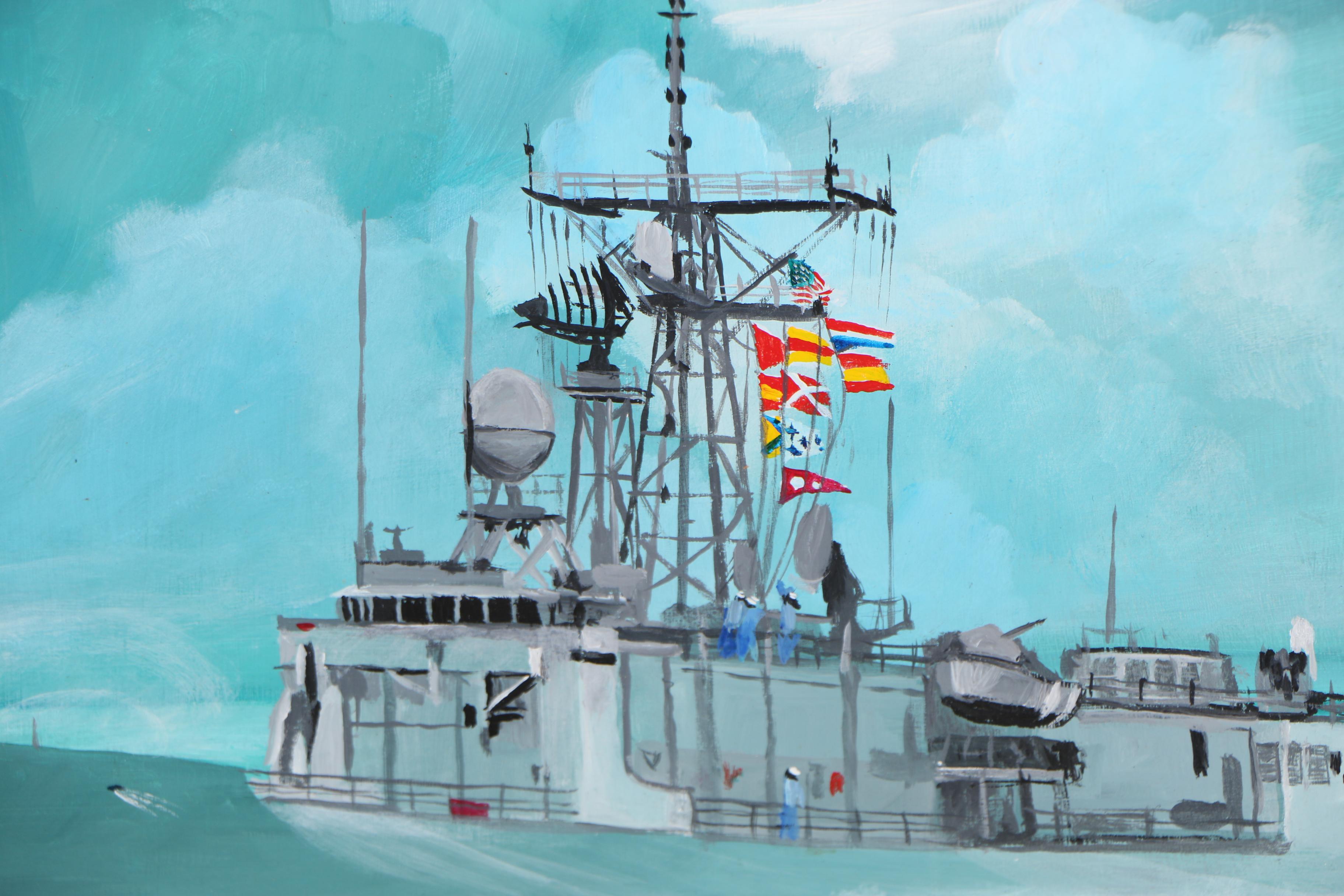 William Buehler Oil Painting "USS Samuel B. Roberts (FFG-58)"