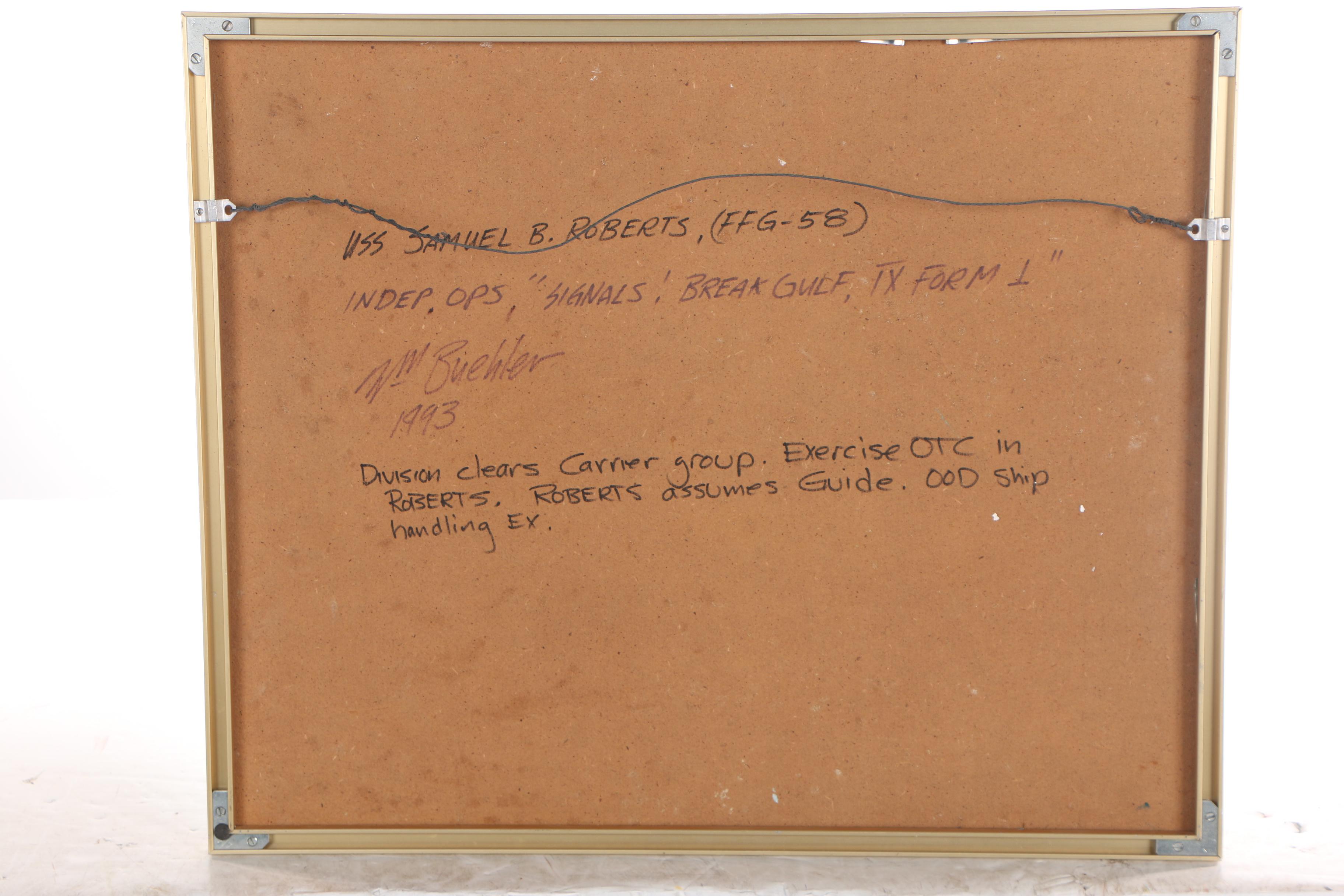 William Buehler Oil Painting "USS Samuel B. Roberts (FFG-58)"