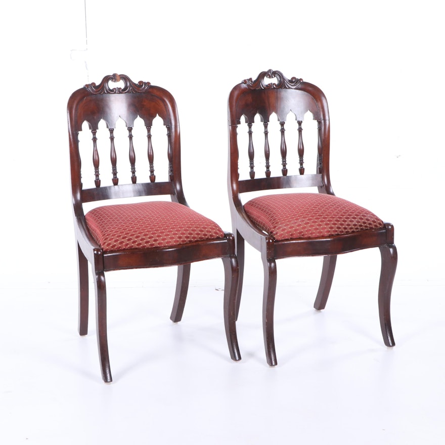 Victorian Mahogany Side Chairs, Mid 19th Century