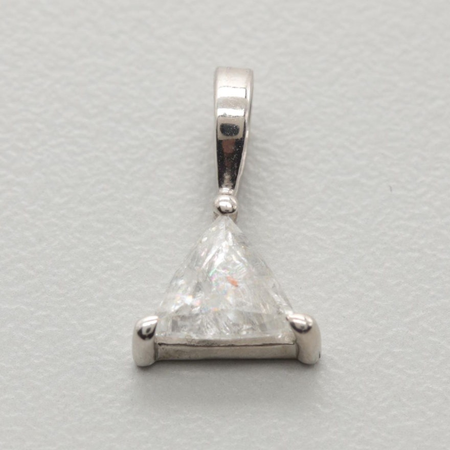 14K White Gold Diamond Pendant