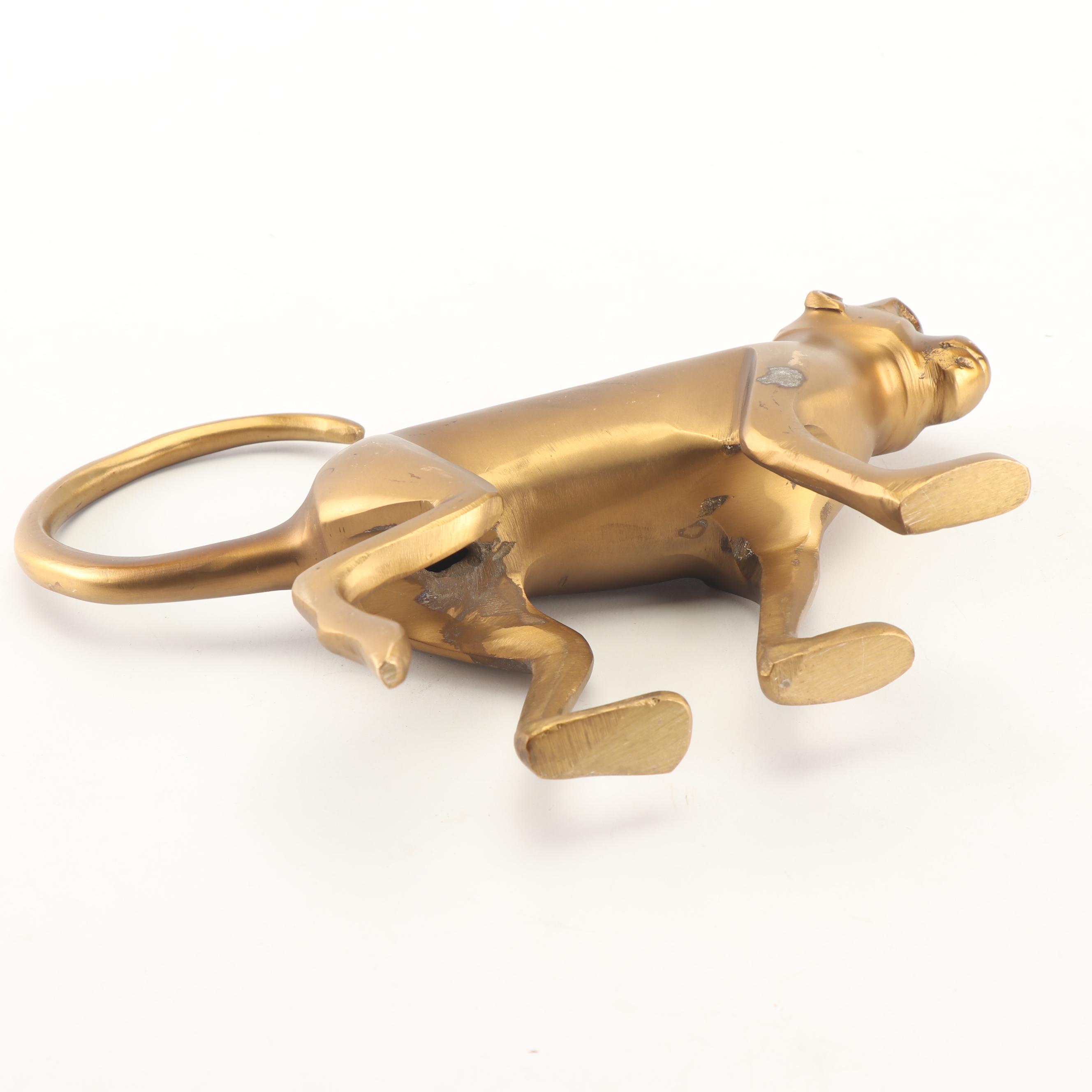 Williams Sonoma Brass "Walking Monkey" Sculpture