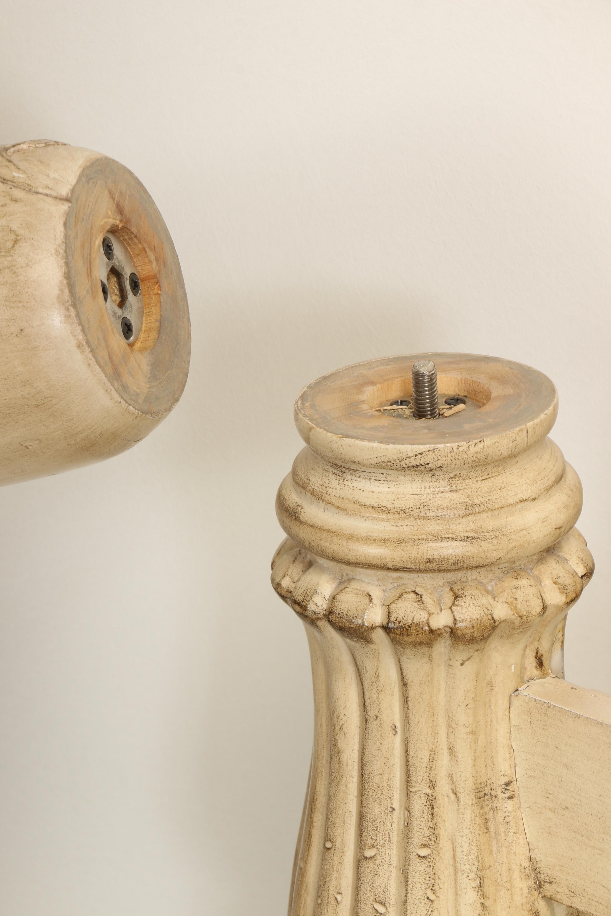 Contemporary French Provincial Style Cream-Painted King Size Bed Frame