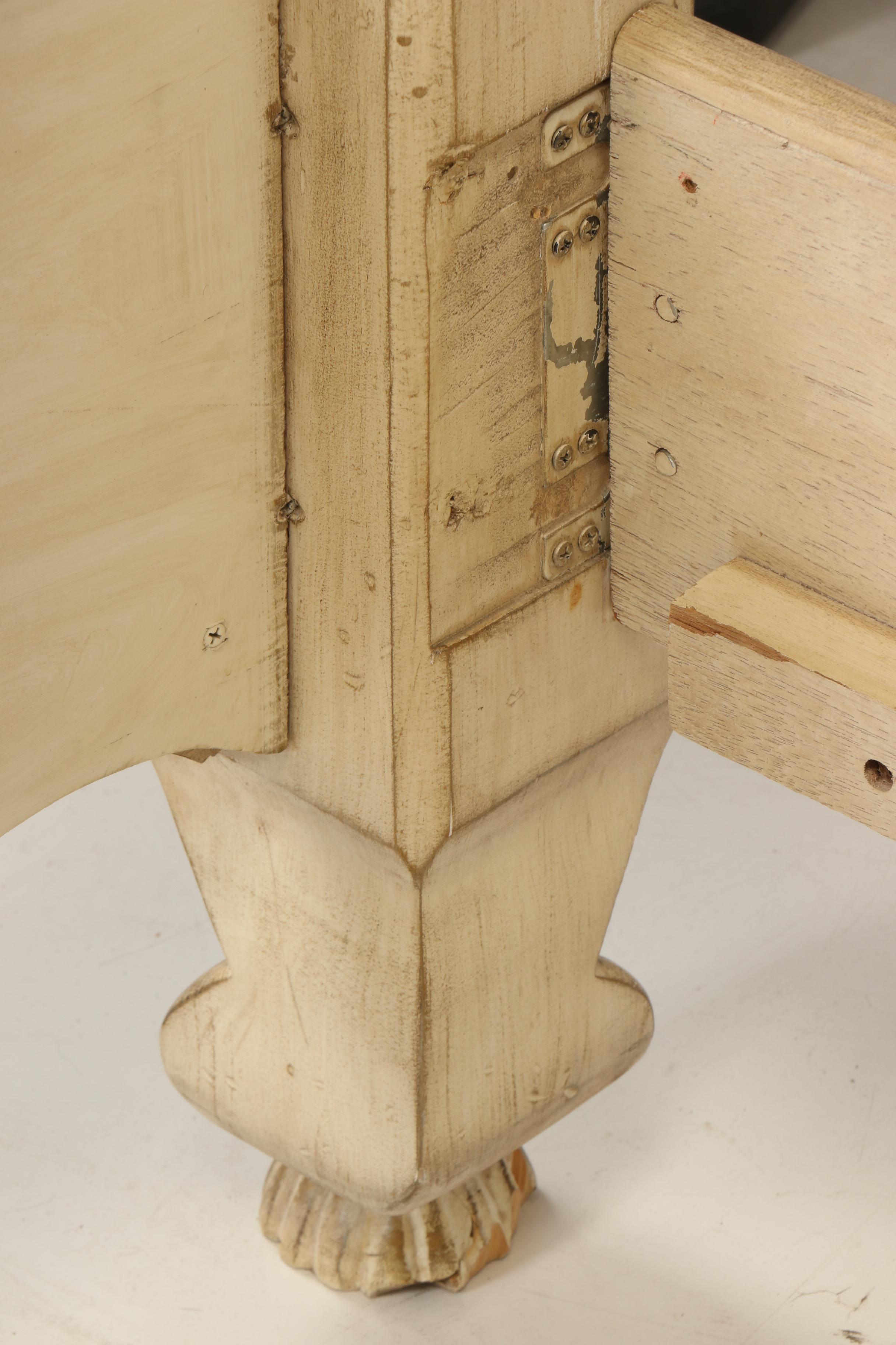 Contemporary French Provincial Style Cream-Painted King Size Bed Frame