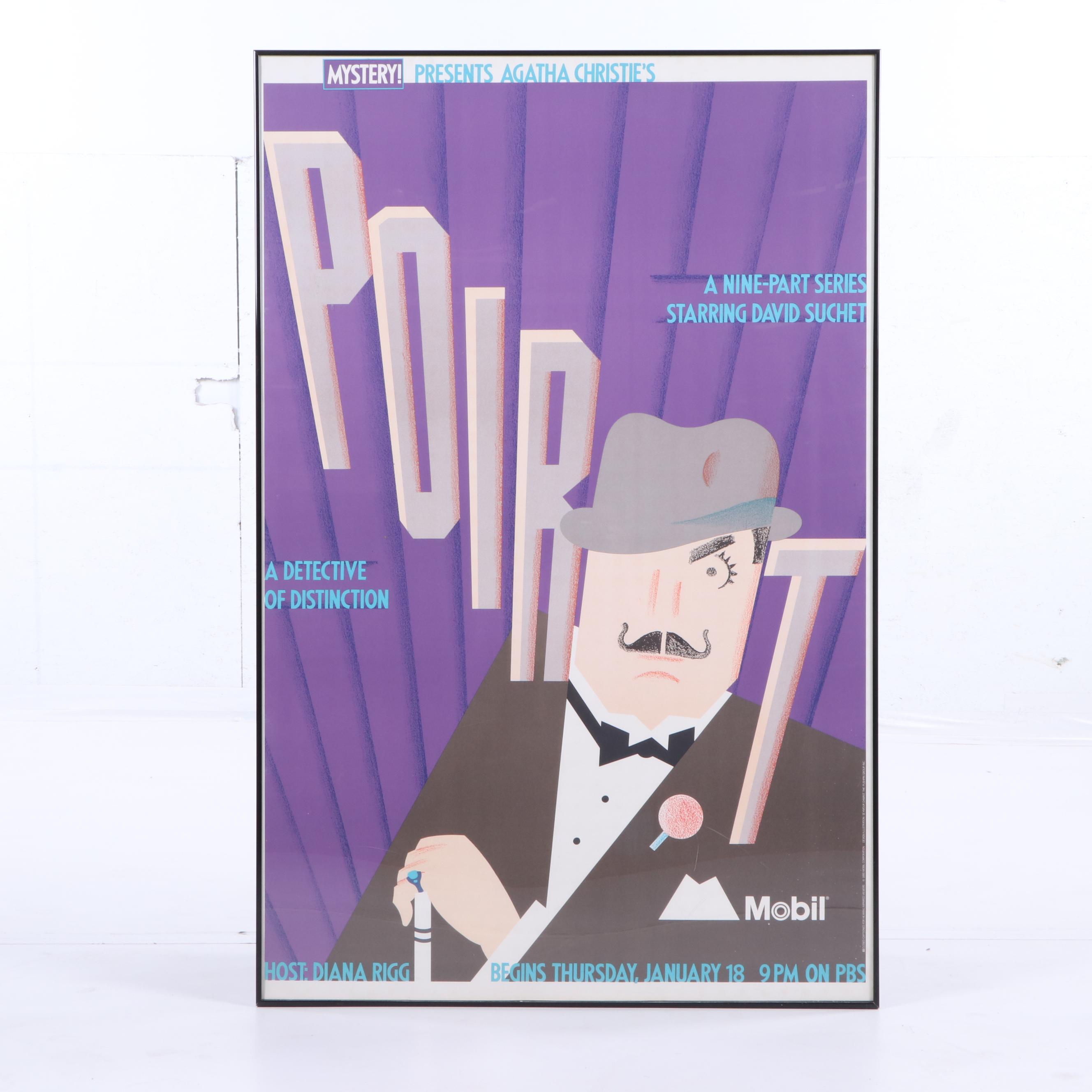 1990 PBS Mystery! "Agatha Christie's Poirot" Advertisement Poster