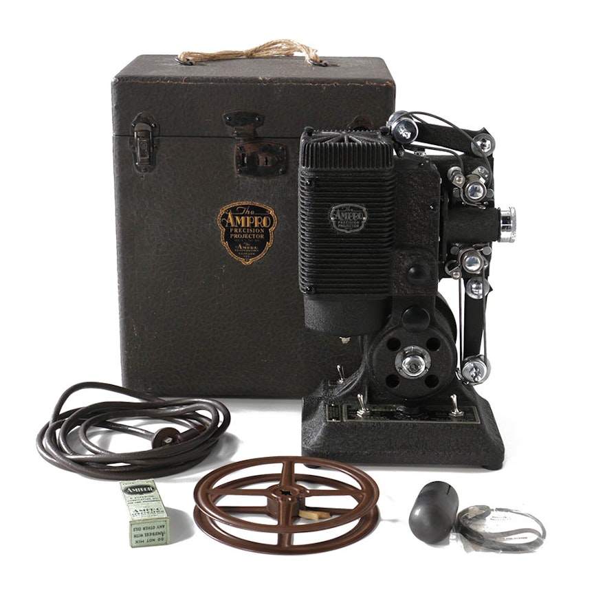 AmPro Precision 16mm Film Projector with Case, Early 1930s