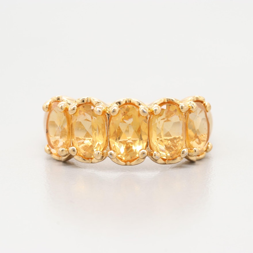 Gold Wash on Sterling Silver Citrine Ring