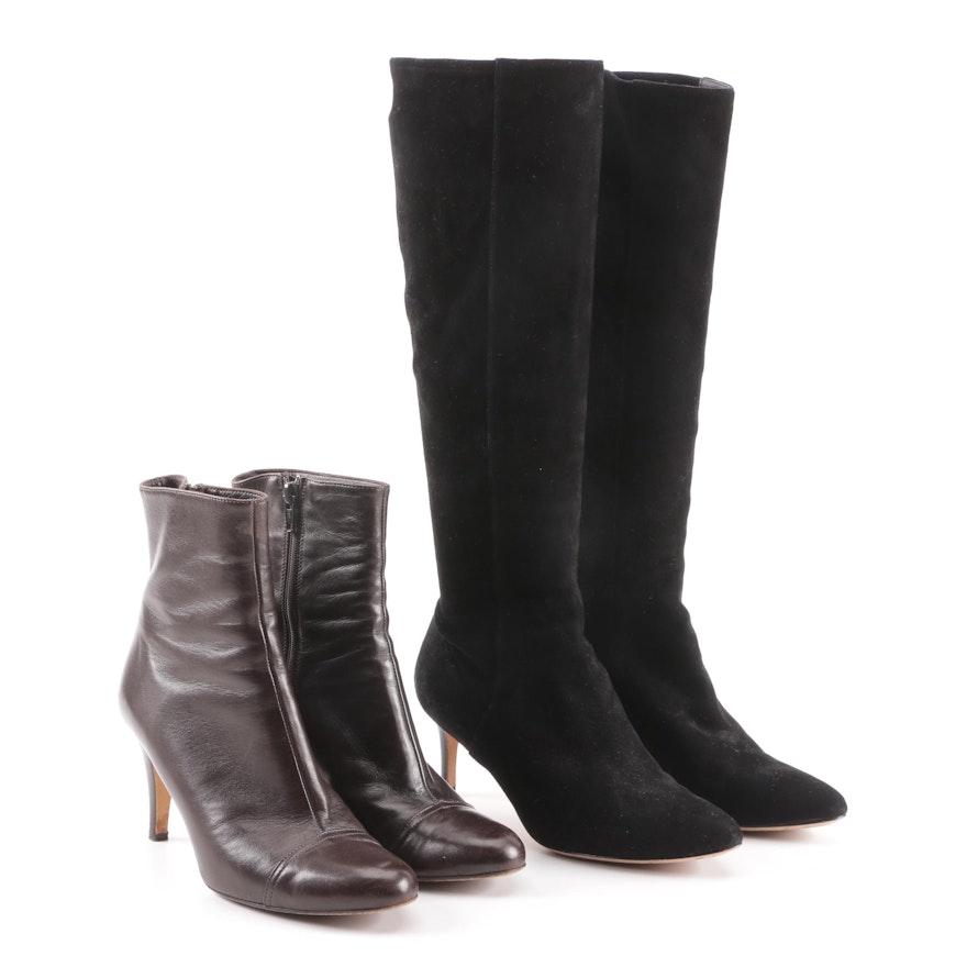 Isaac Mizrahi Leather Ankle Boots and Cole Haan Suede Tall Boots