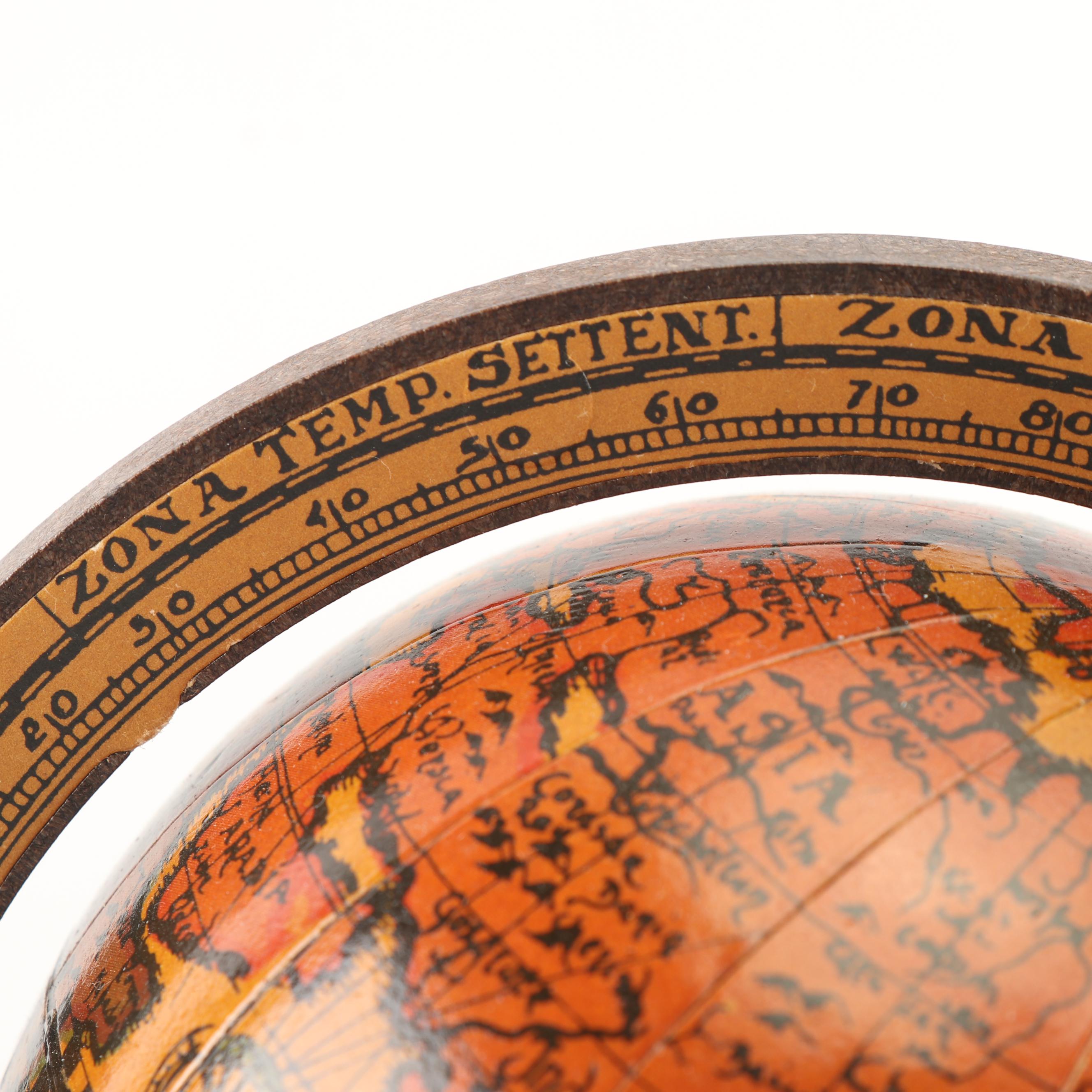 Italian Wooden Globe Bookends