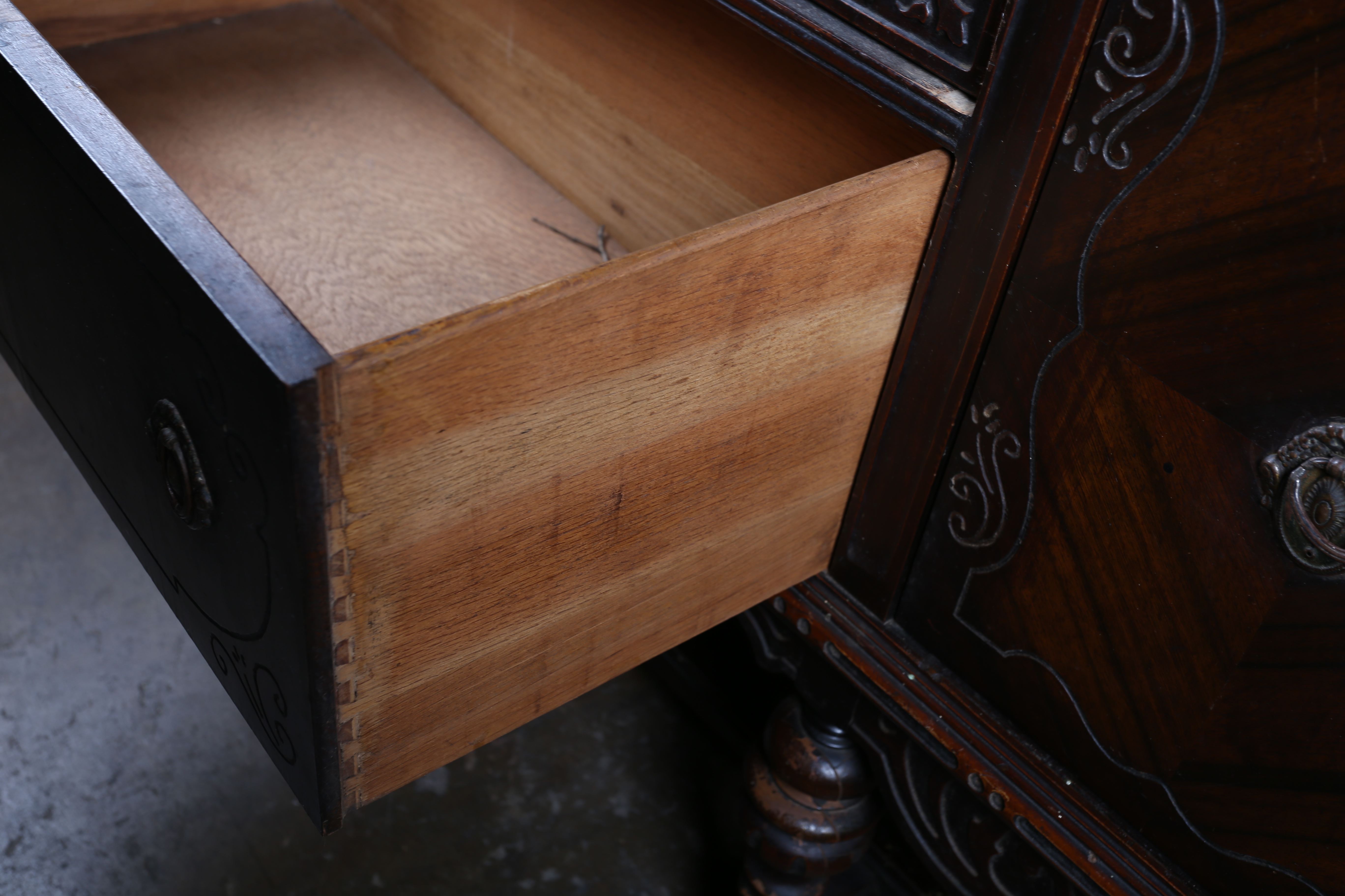 Jacobean Revival Style Walnut Buffet, Early 20th Century