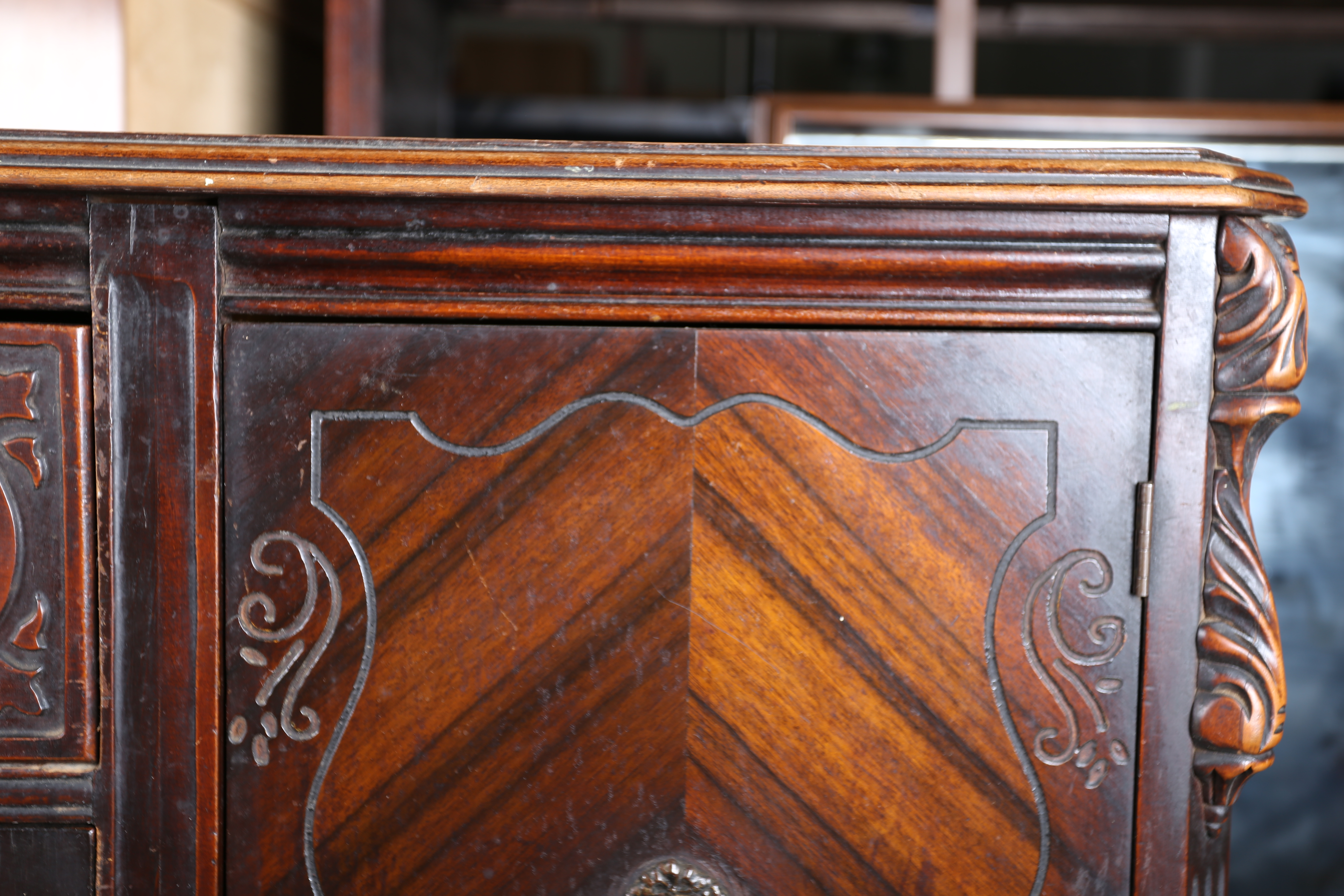 Jacobean Revival Style Walnut Buffet, Early 20th Century