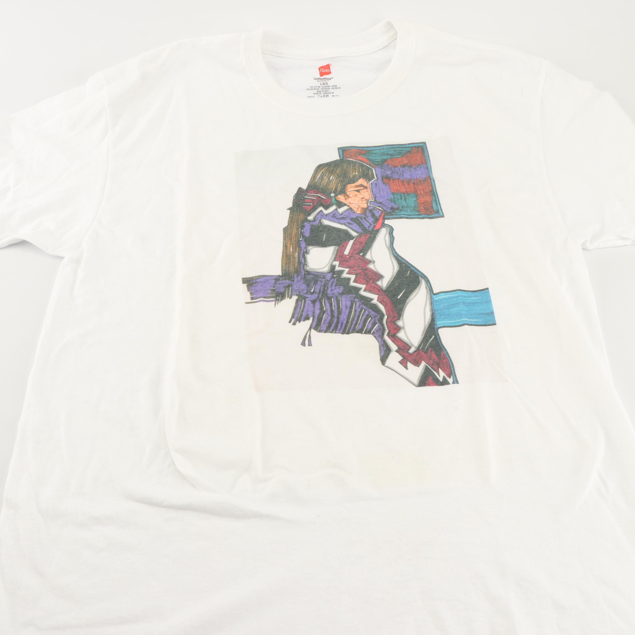 Amado Peña Printed Ceramic Tiles Triptych with T-Shirt