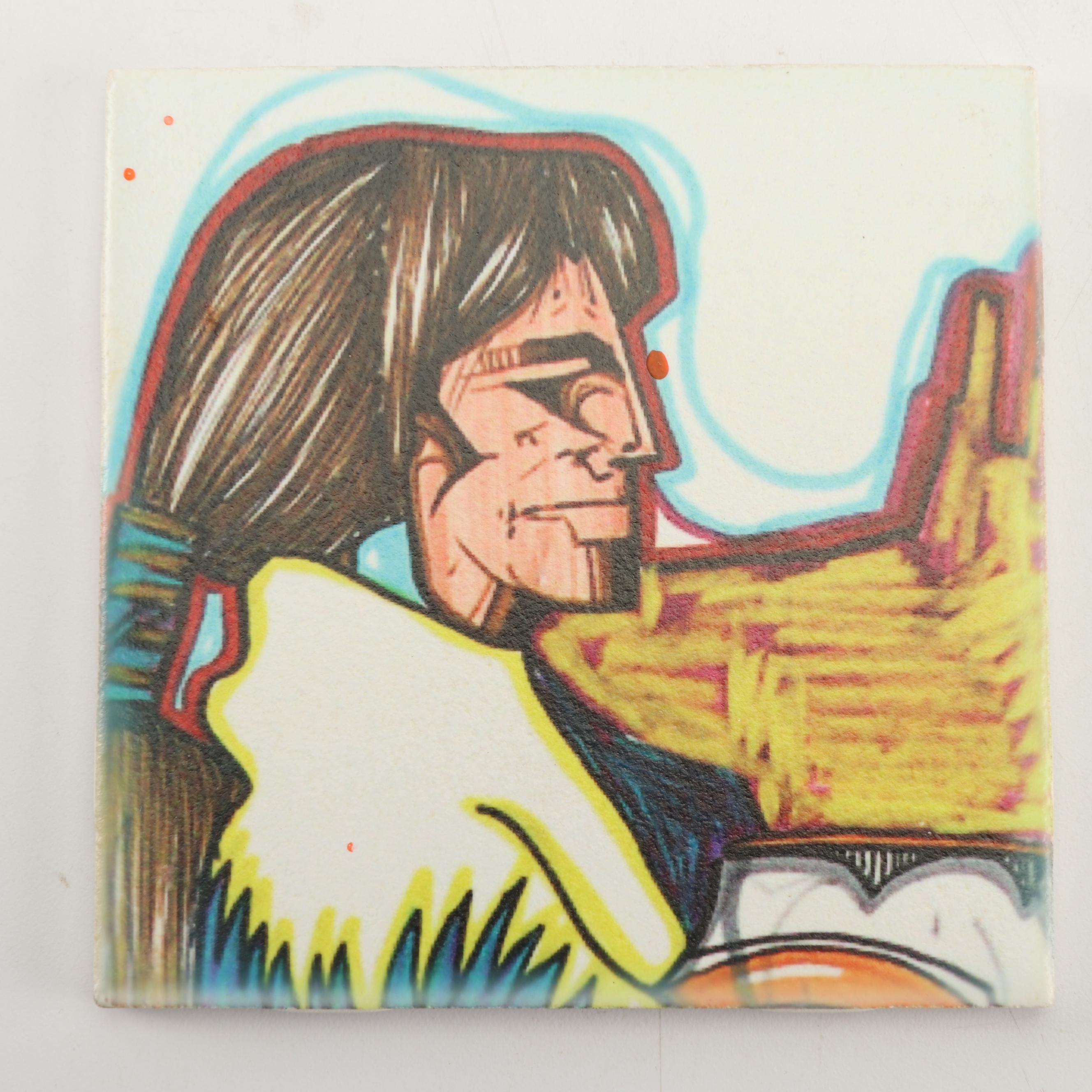 Amado Peña Printed Ceramic Tiles Triptych with T-Shirt