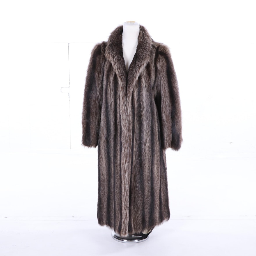 Women's Full-Length Raccoon Fur Coat