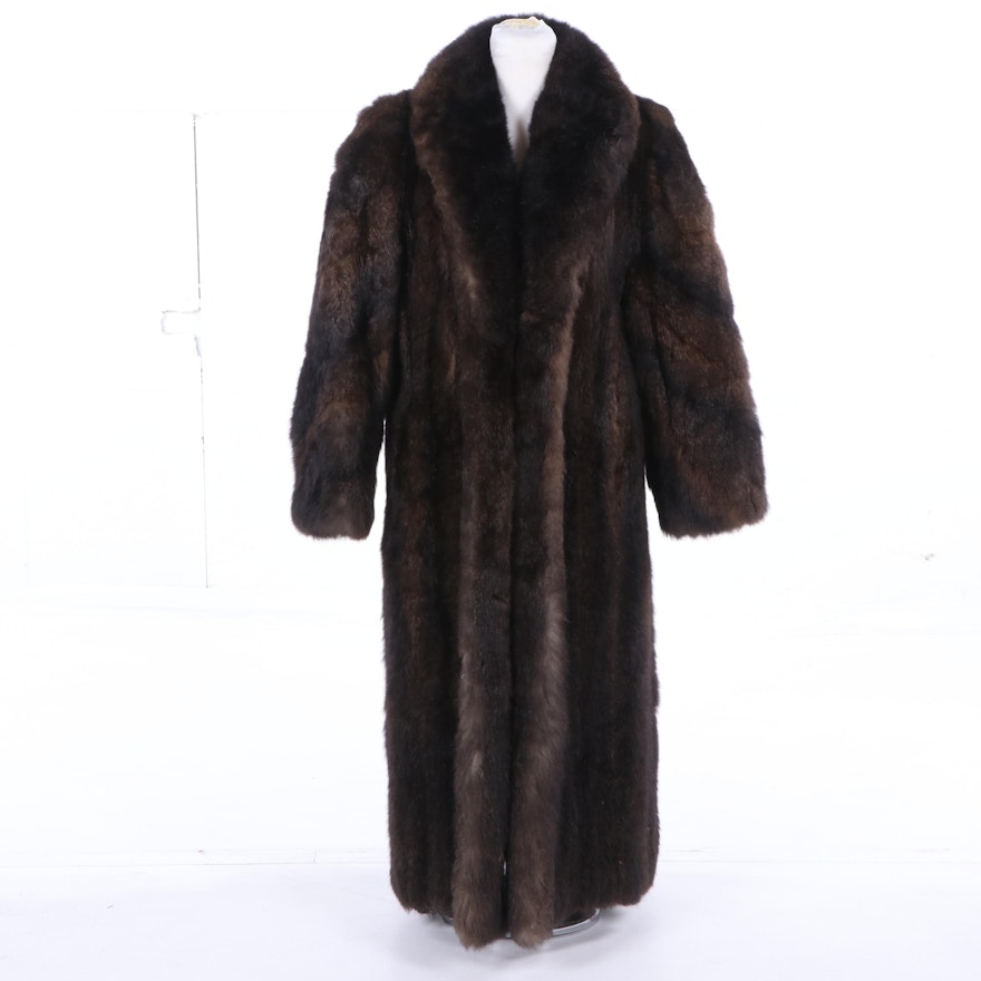 Women's Full-Length Opposum Fur Coat