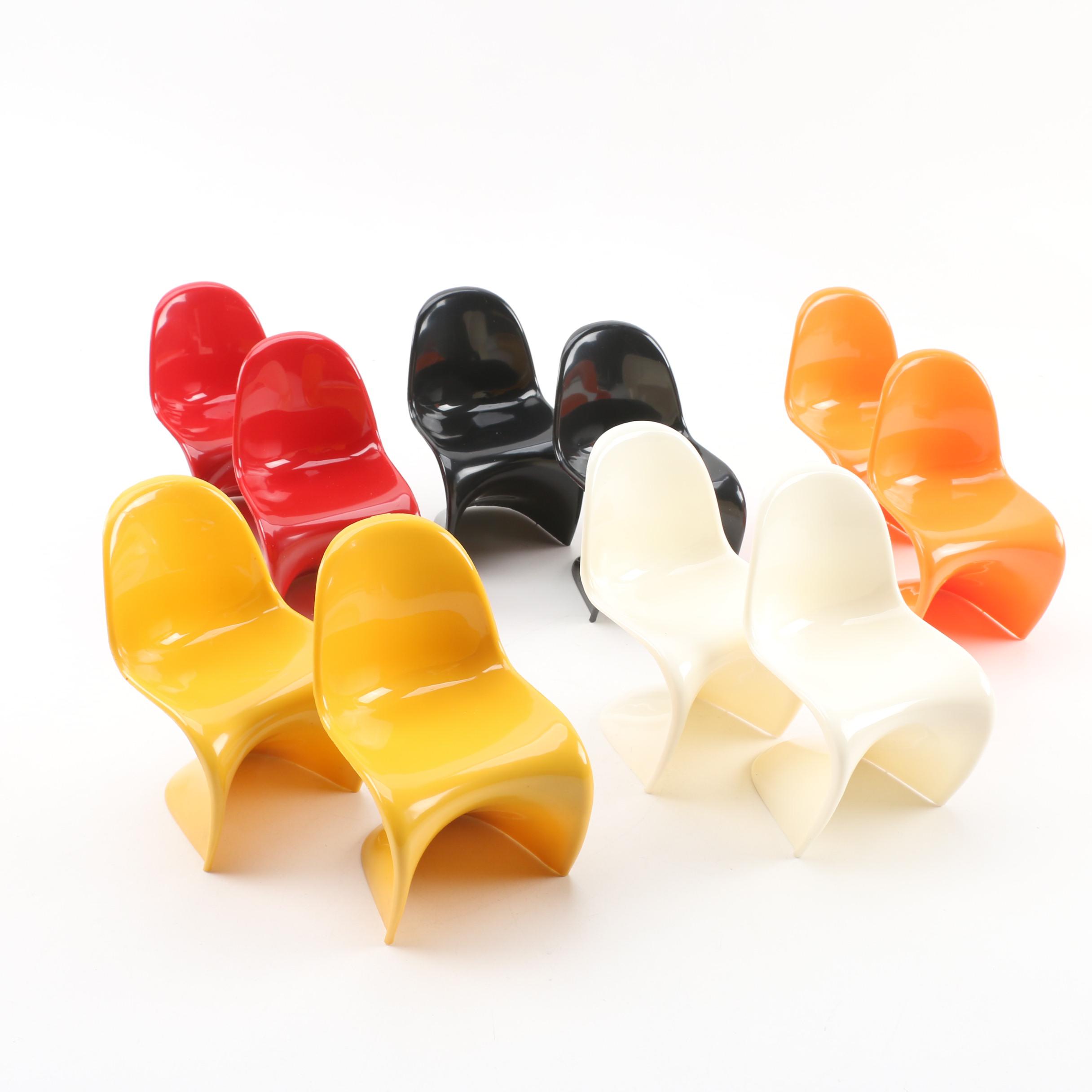 Miniature Danish Modern Verner Panton Plastic Stacking Chairs