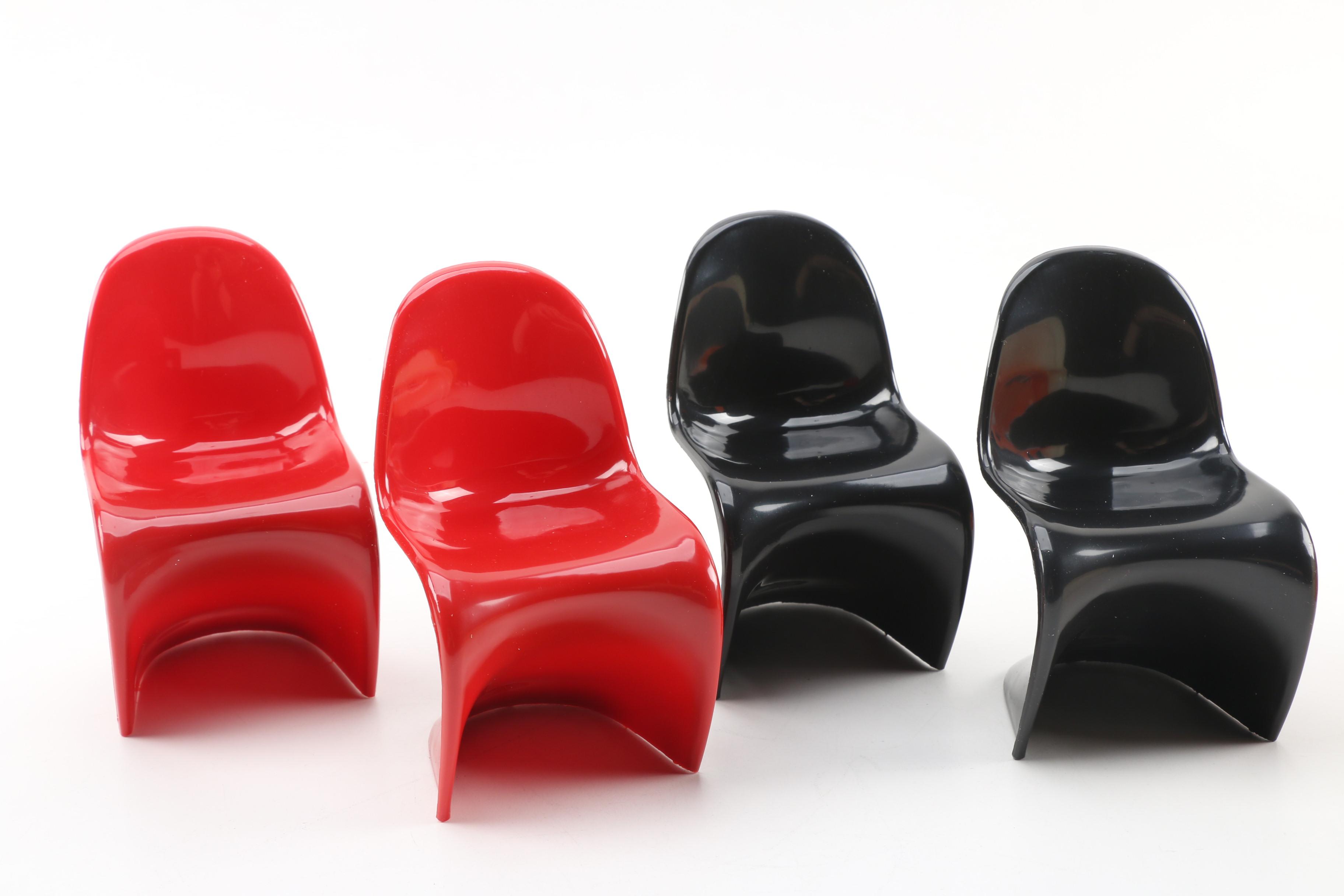 Miniature Danish Modern Verner Panton Plastic Stacking Chairs