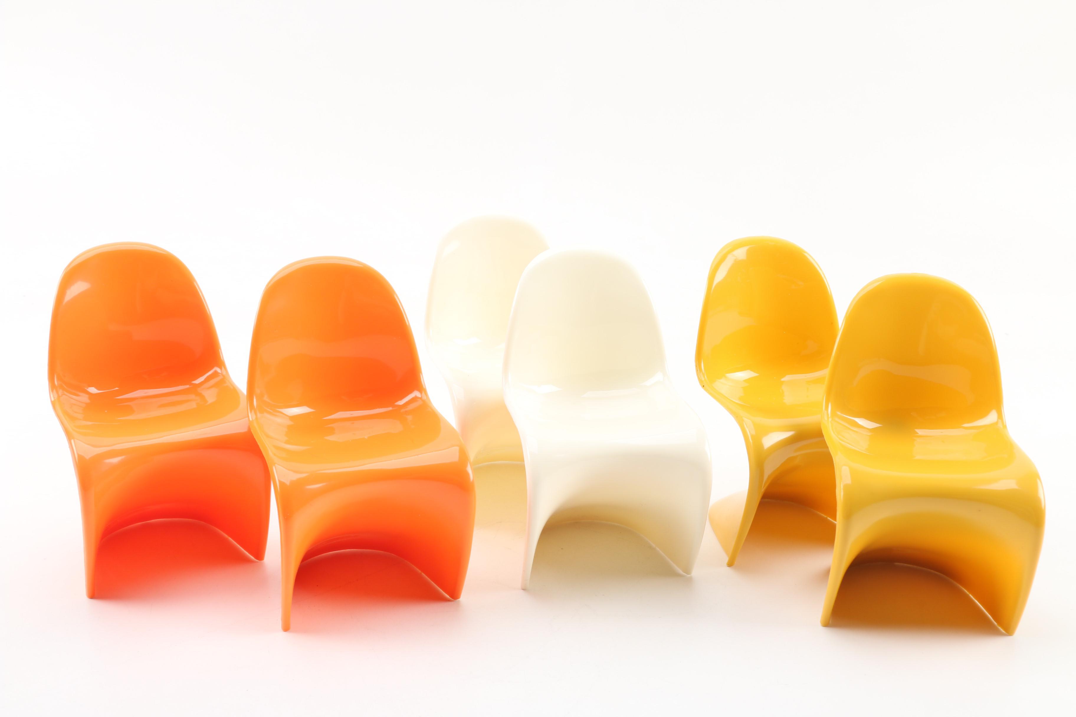 Miniature Danish Modern Verner Panton Plastic Stacking Chairs