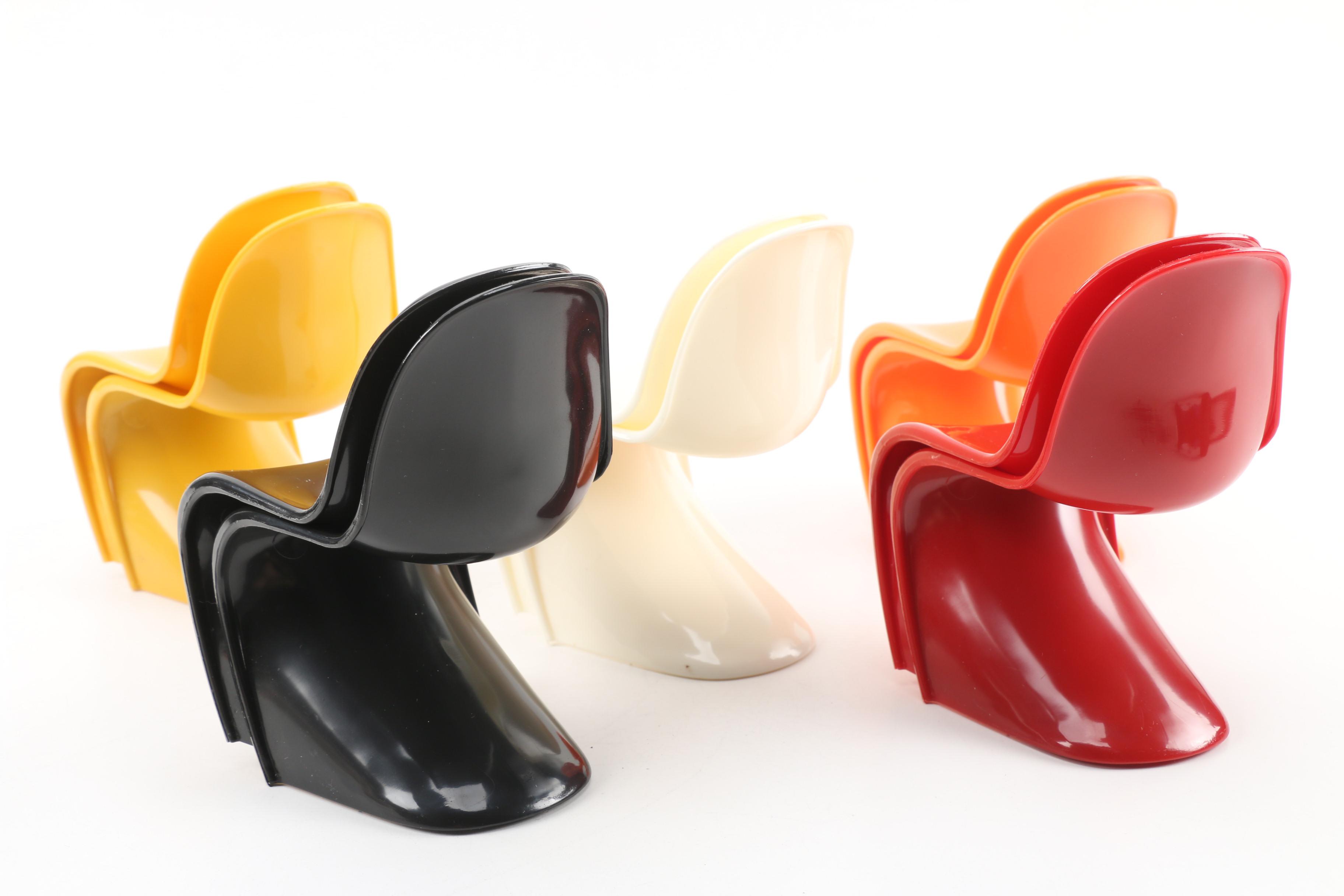 Miniature Danish Modern Verner Panton Plastic Stacking Chairs