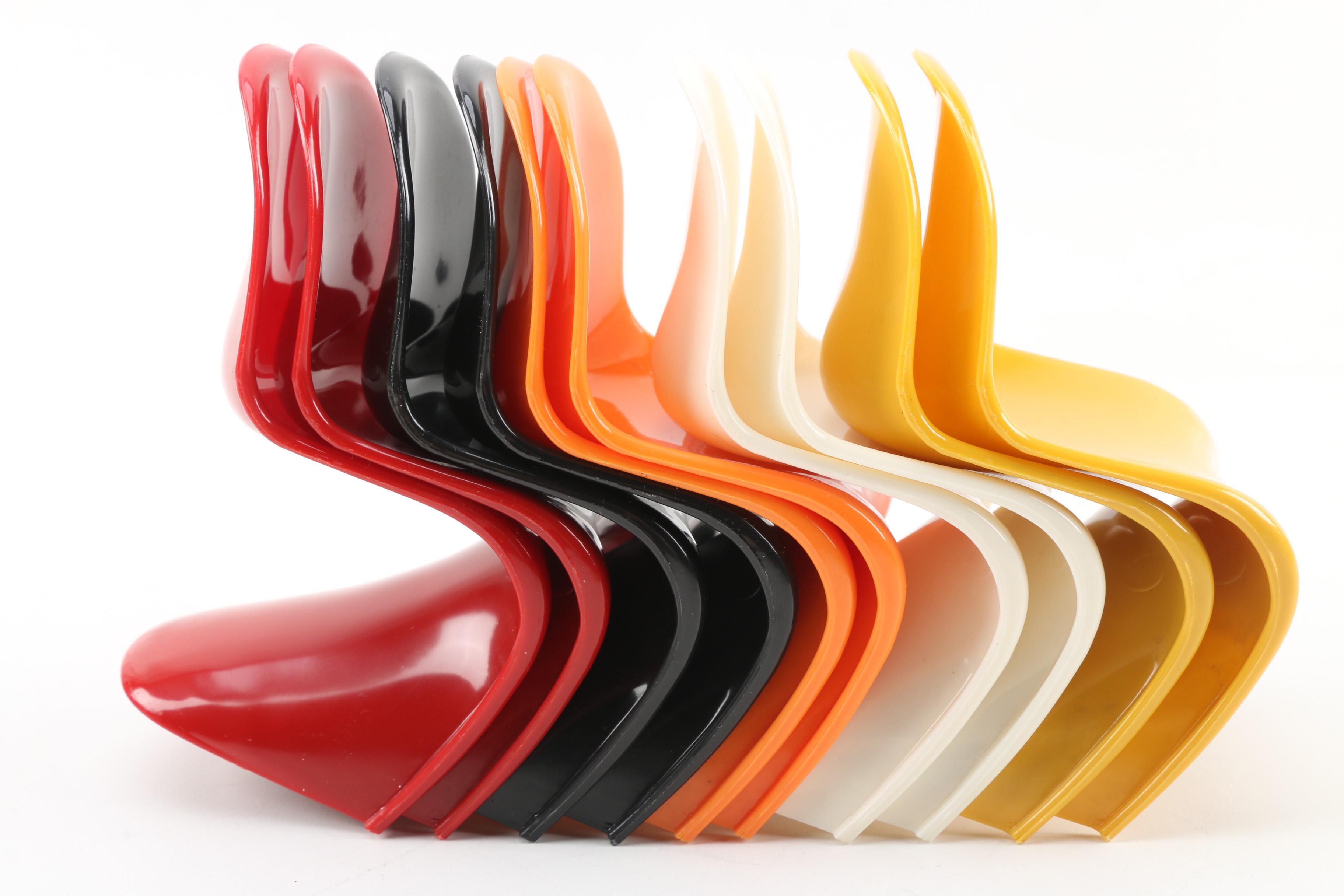 Miniature Danish Modern Verner Panton Plastic Stacking Chairs