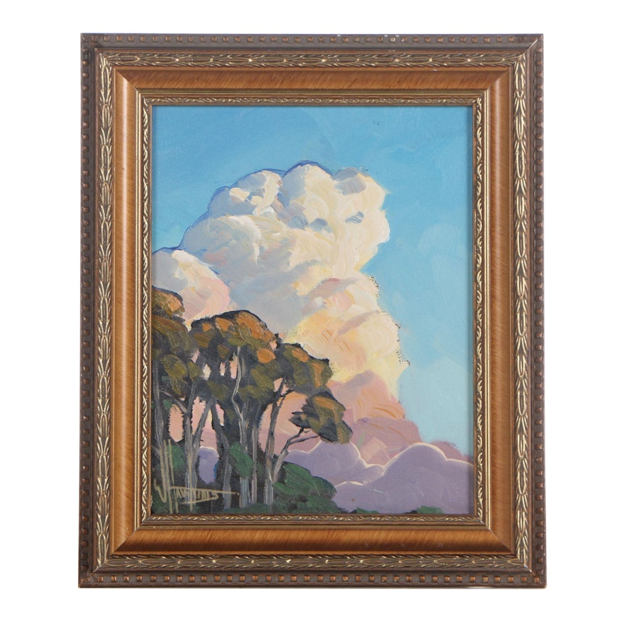 William Hawkins Abstract Landscape Oil Painting