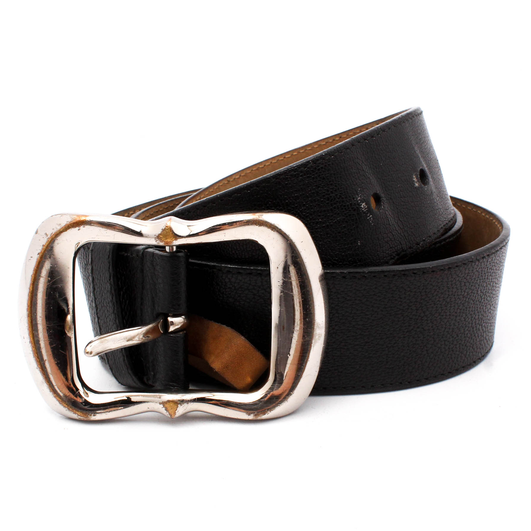Prada Black Leather Belt