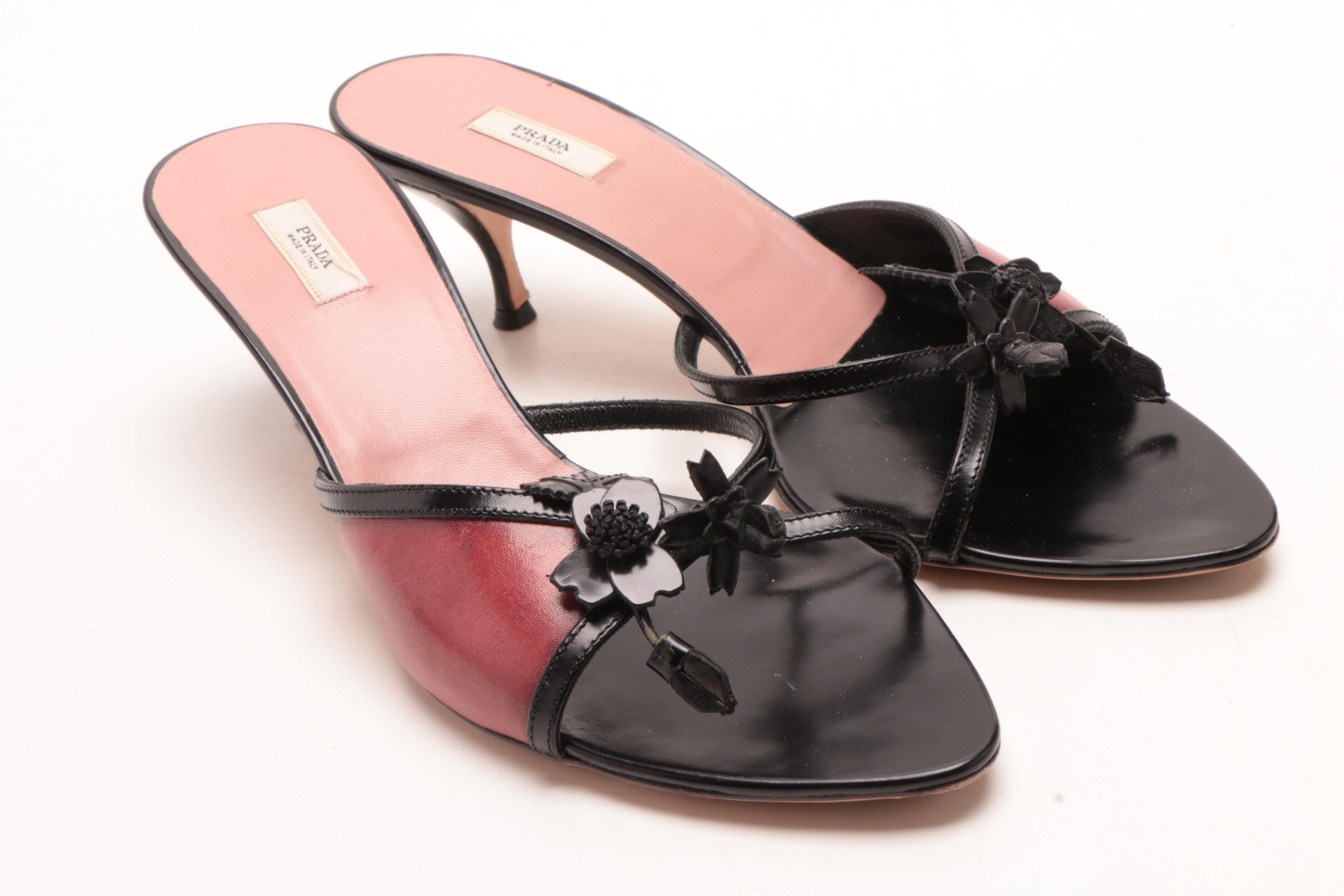 Dolce & Gabbana Sandals and Prada Kitten Heeled Slides