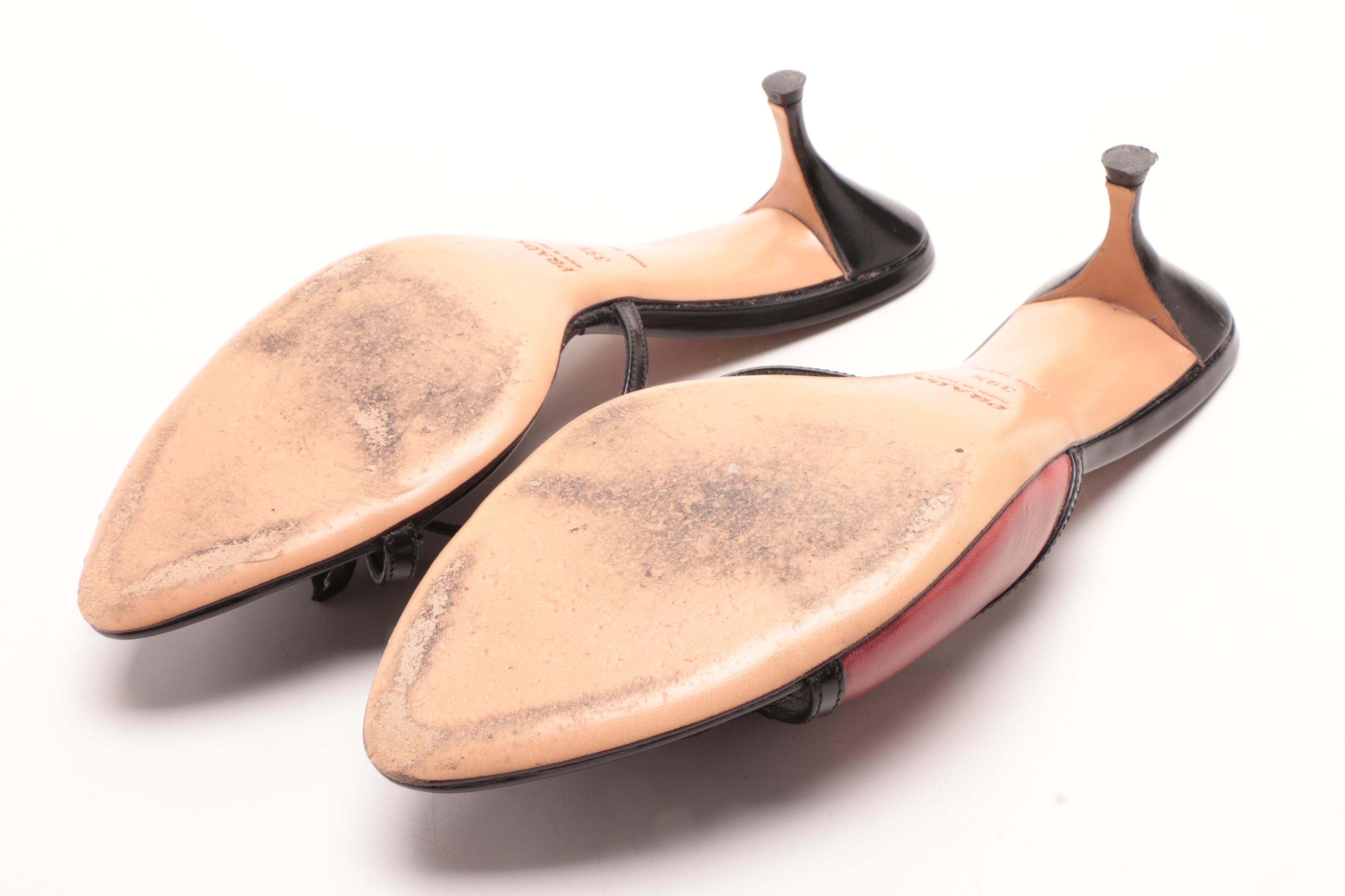 Dolce & Gabbana Sandals and Prada Kitten Heeled Slides