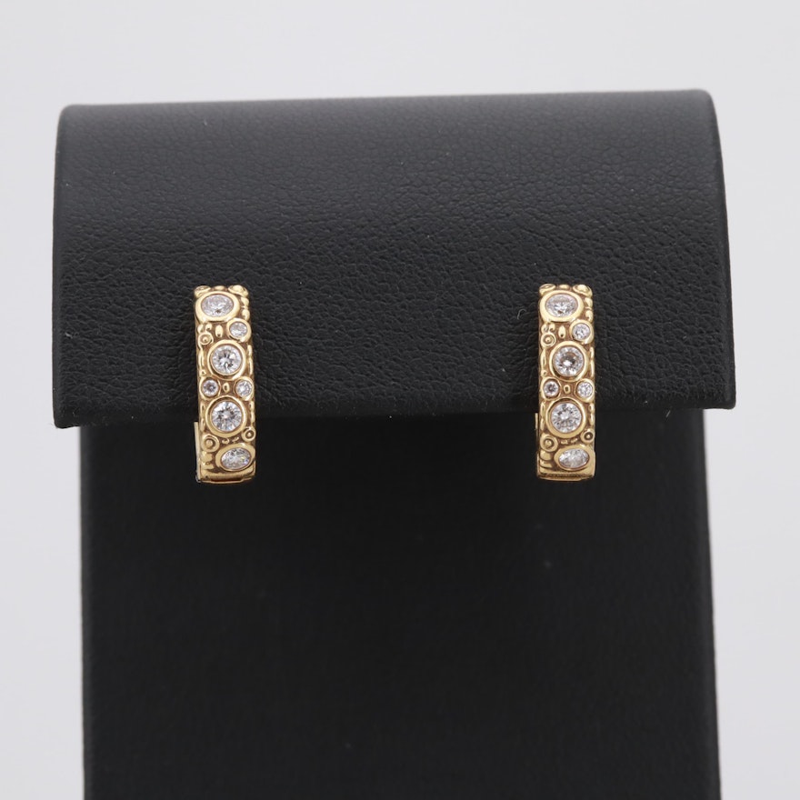 Alex Sepkus 18K Yellow Gold Diamond Earrings