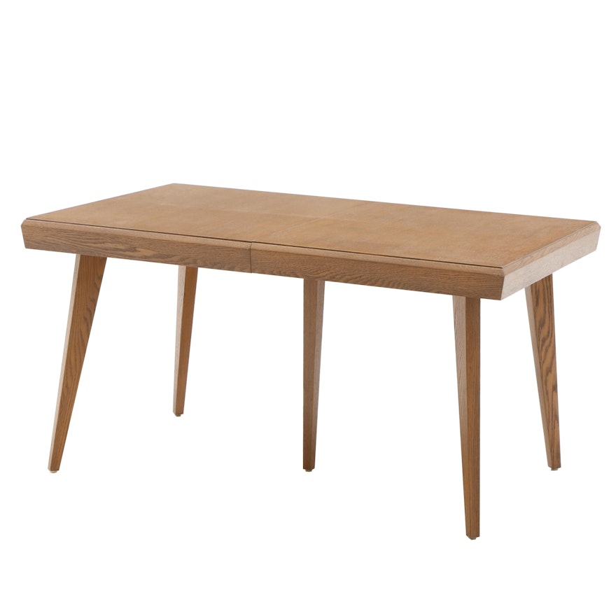 Danish Modern Style Oak Dining Table with Leaf Extension, Mid-20th Century