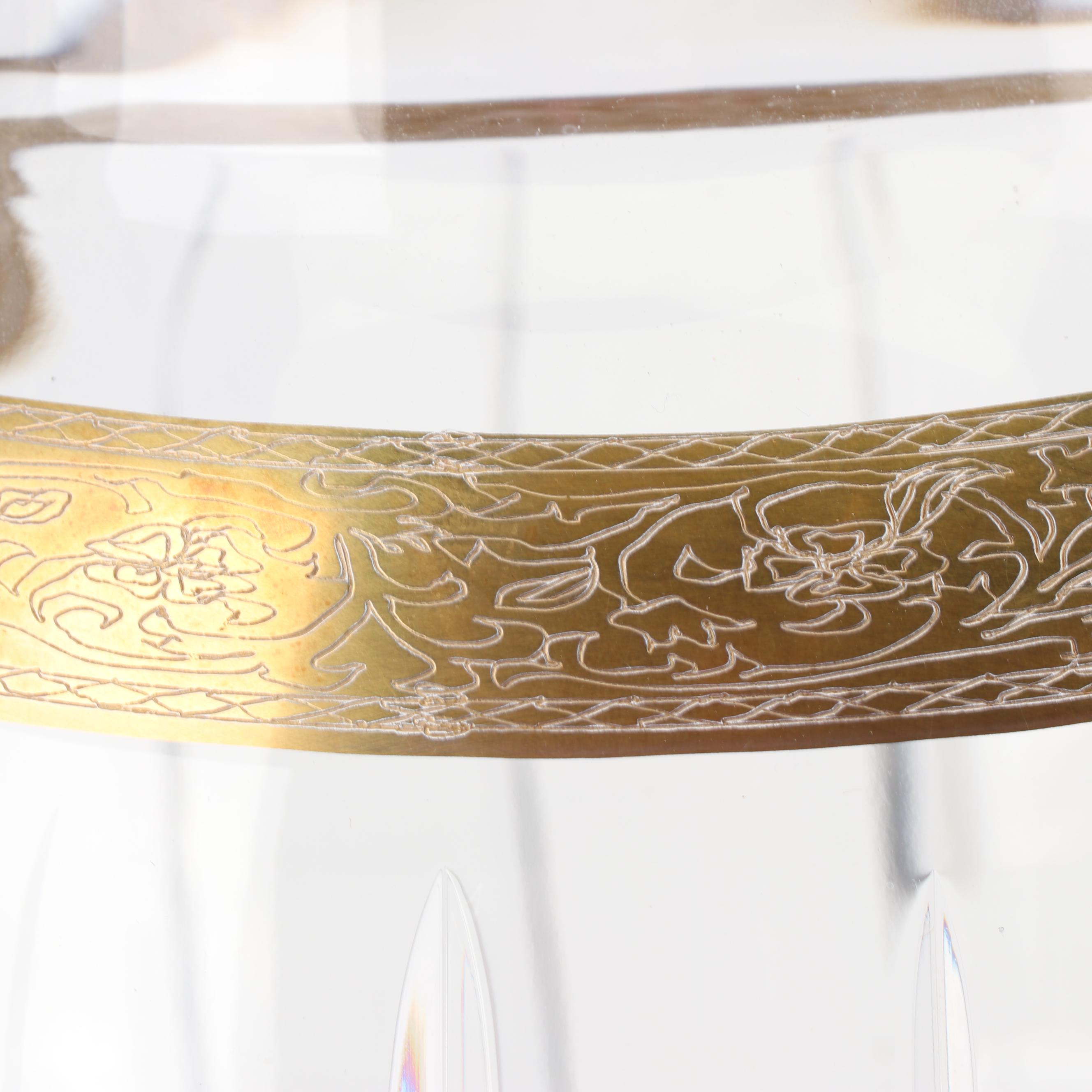 Marw Italian Crystal Vase with Gilt Trim