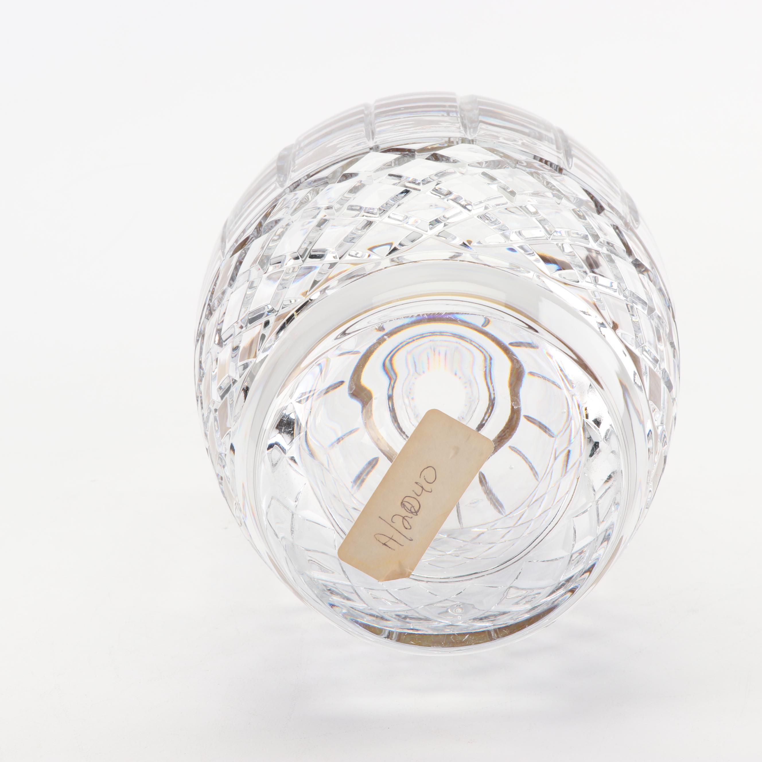 Marw Italian Crystal Vase with Gilt Trim