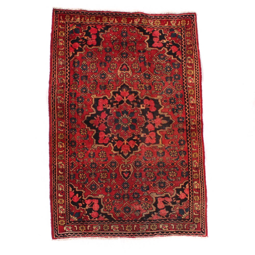 Semi-Antique Hand-Knotted Persian Kurdish Bijar Rug