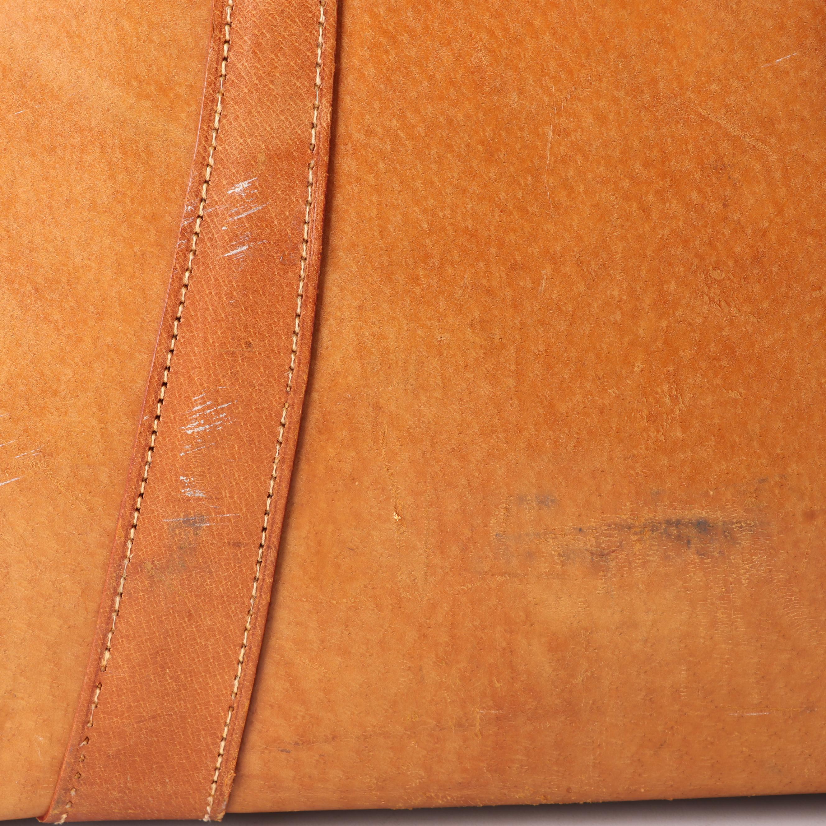 1950s Vintage Golden Leaf of Shanghai, China Tan Pigskin Leather Doctor's Bag