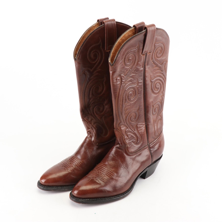Women's Tony Lama of El Paso, Texas Brown Leather Western Boots