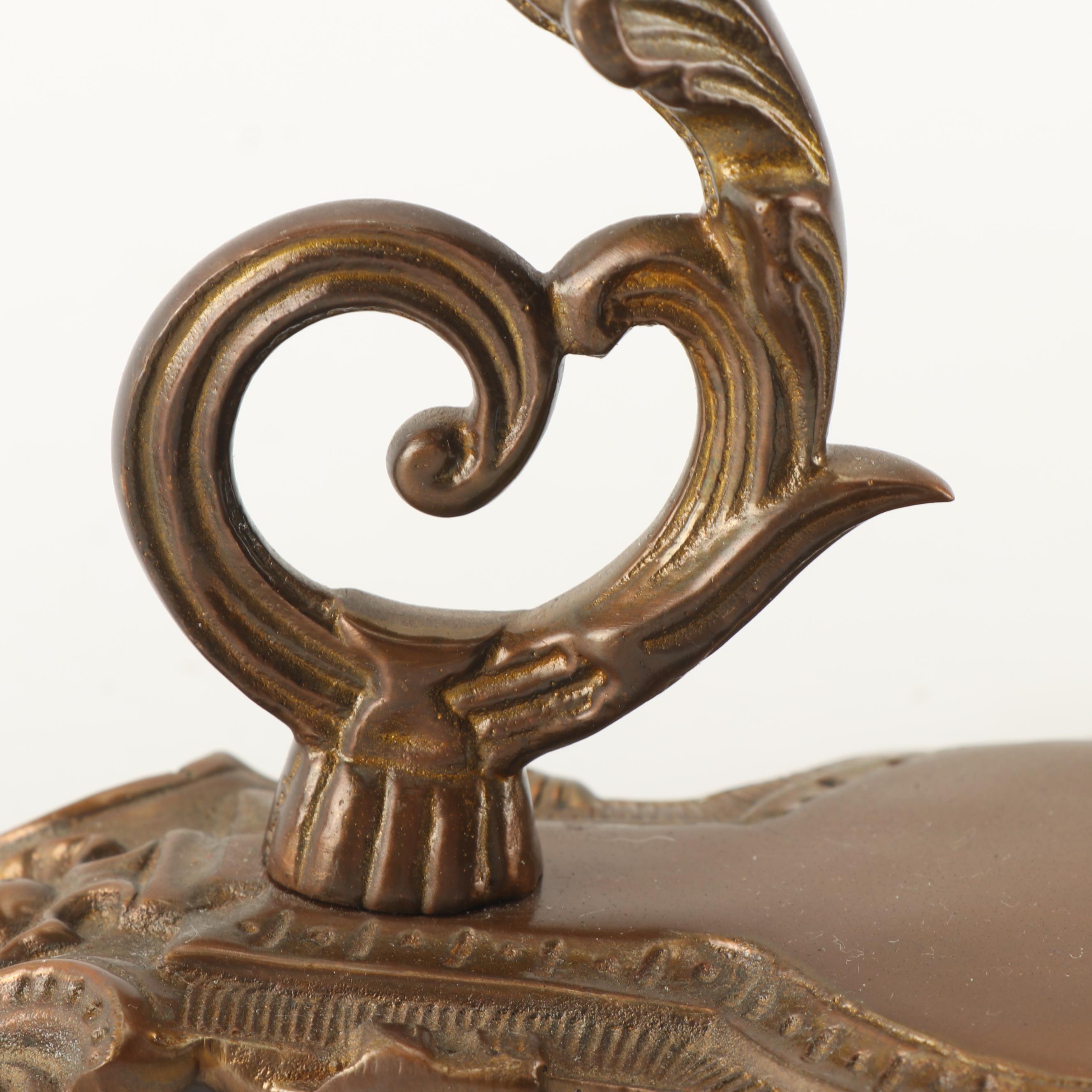 Pair of Brass Stands with Crystal Rose Bowls