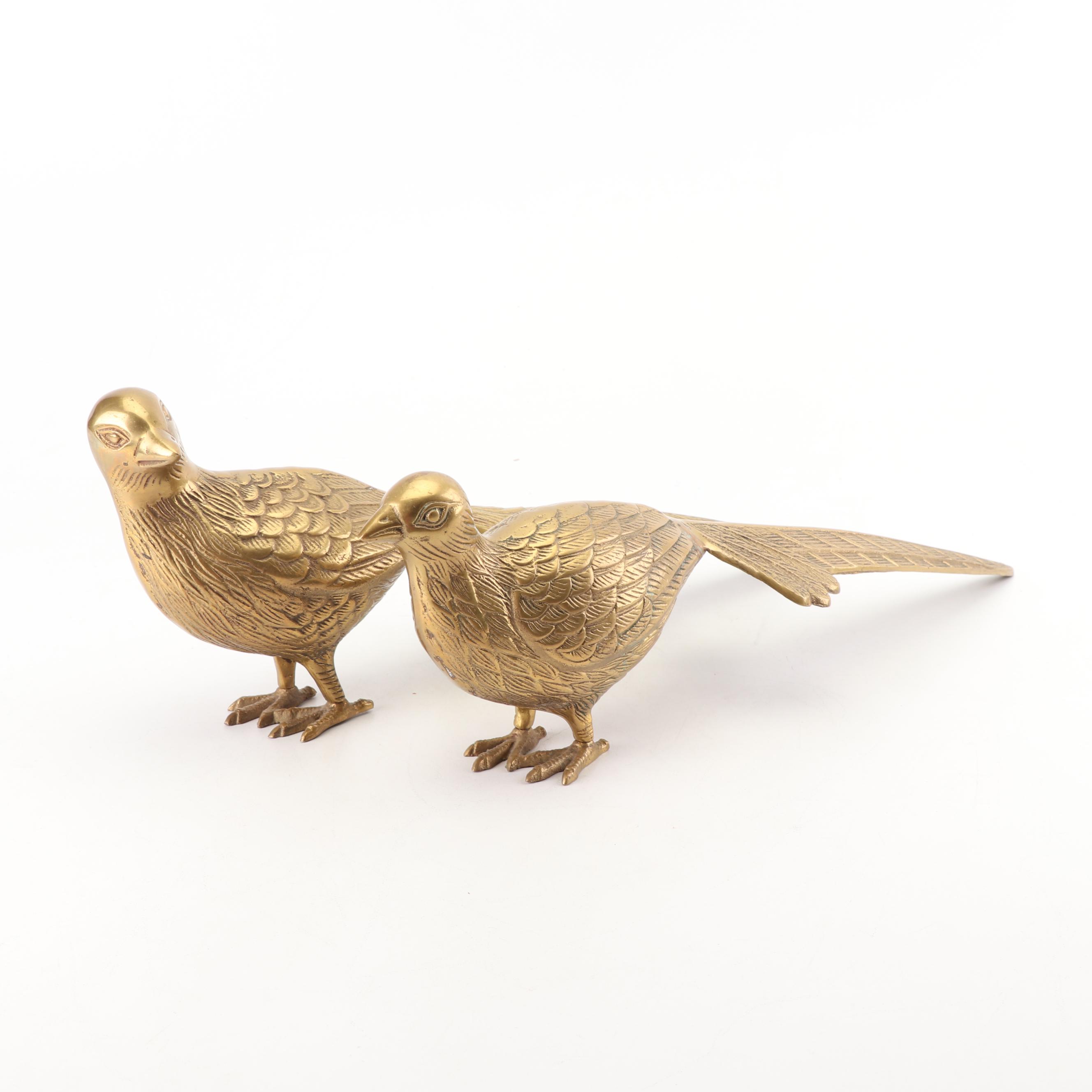 Brass Pheasant Figurines