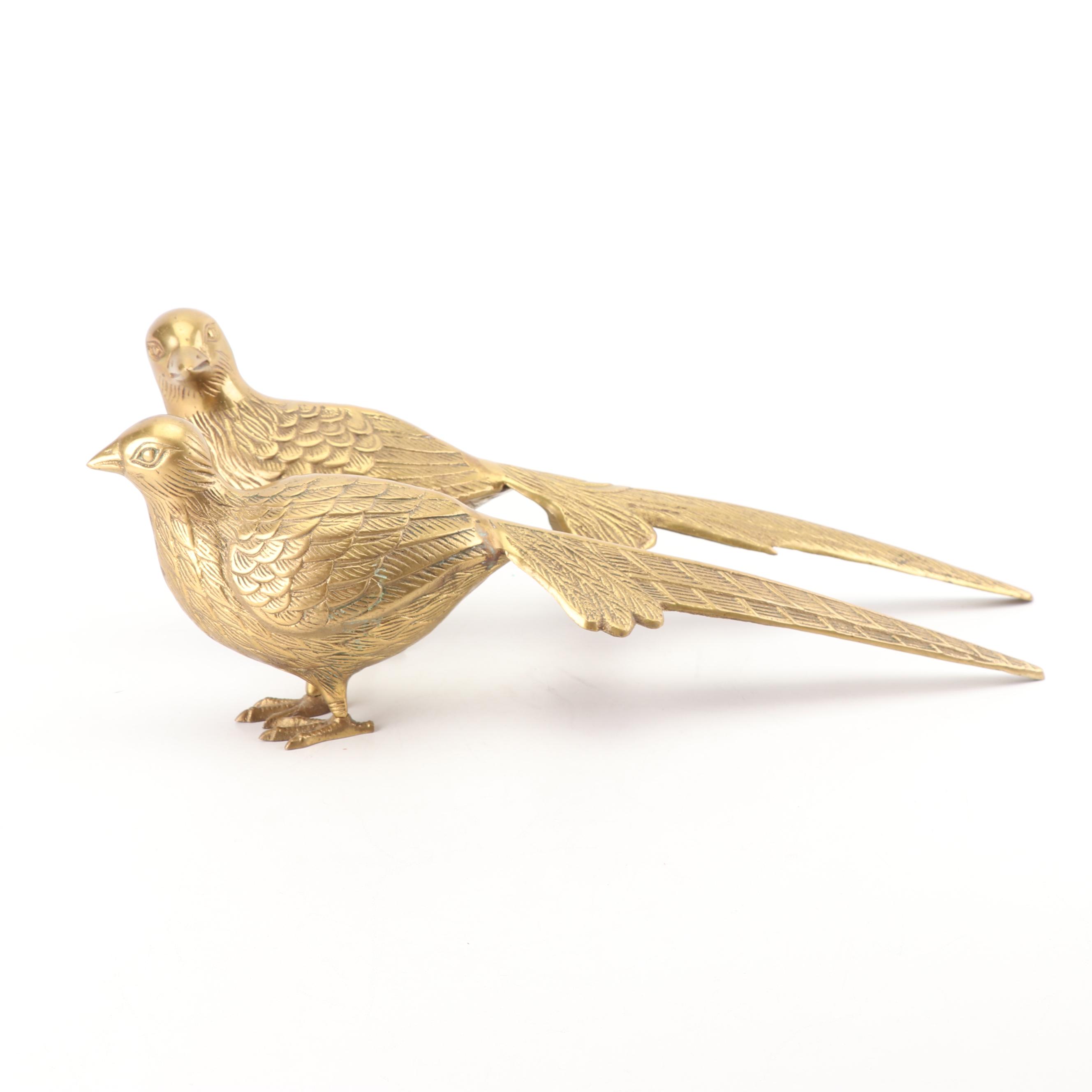 Brass Pheasant Figurines