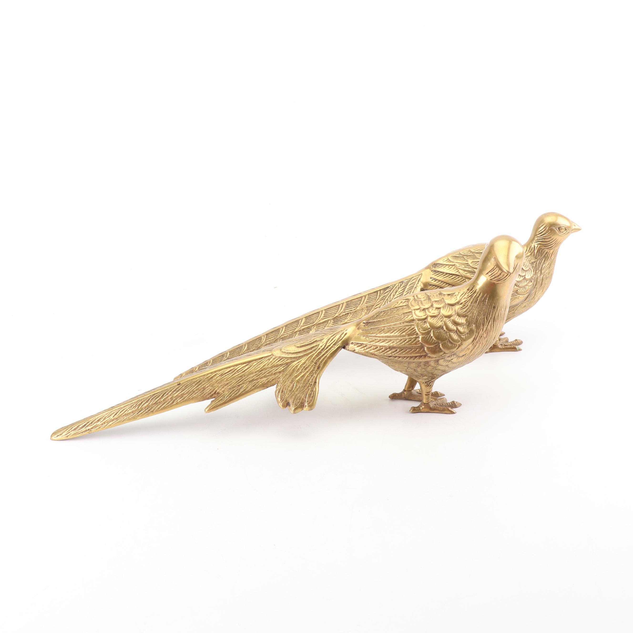 Brass Pheasant Figurines