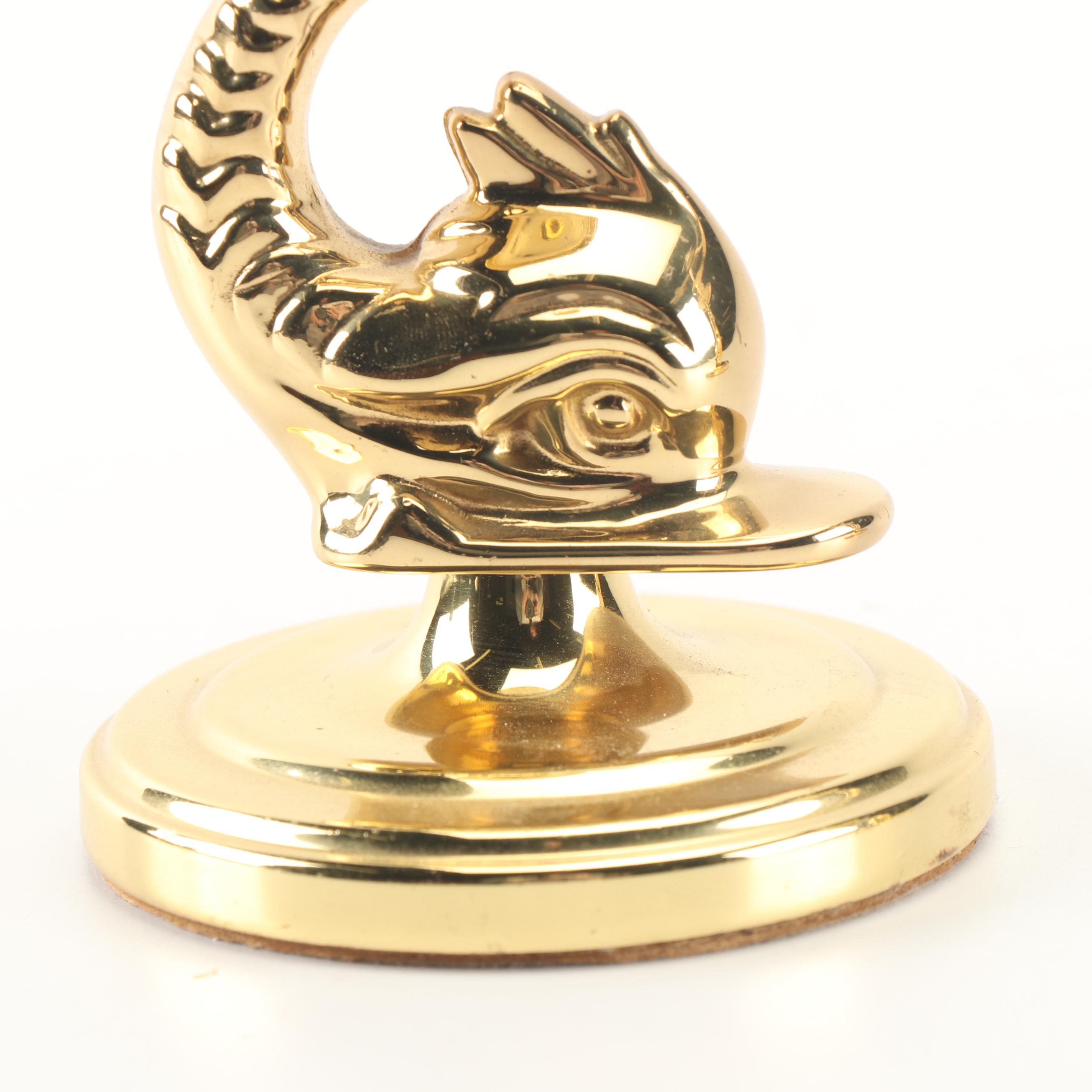 Baldwin Brass Dolphin Candlesticks, Mid-Century