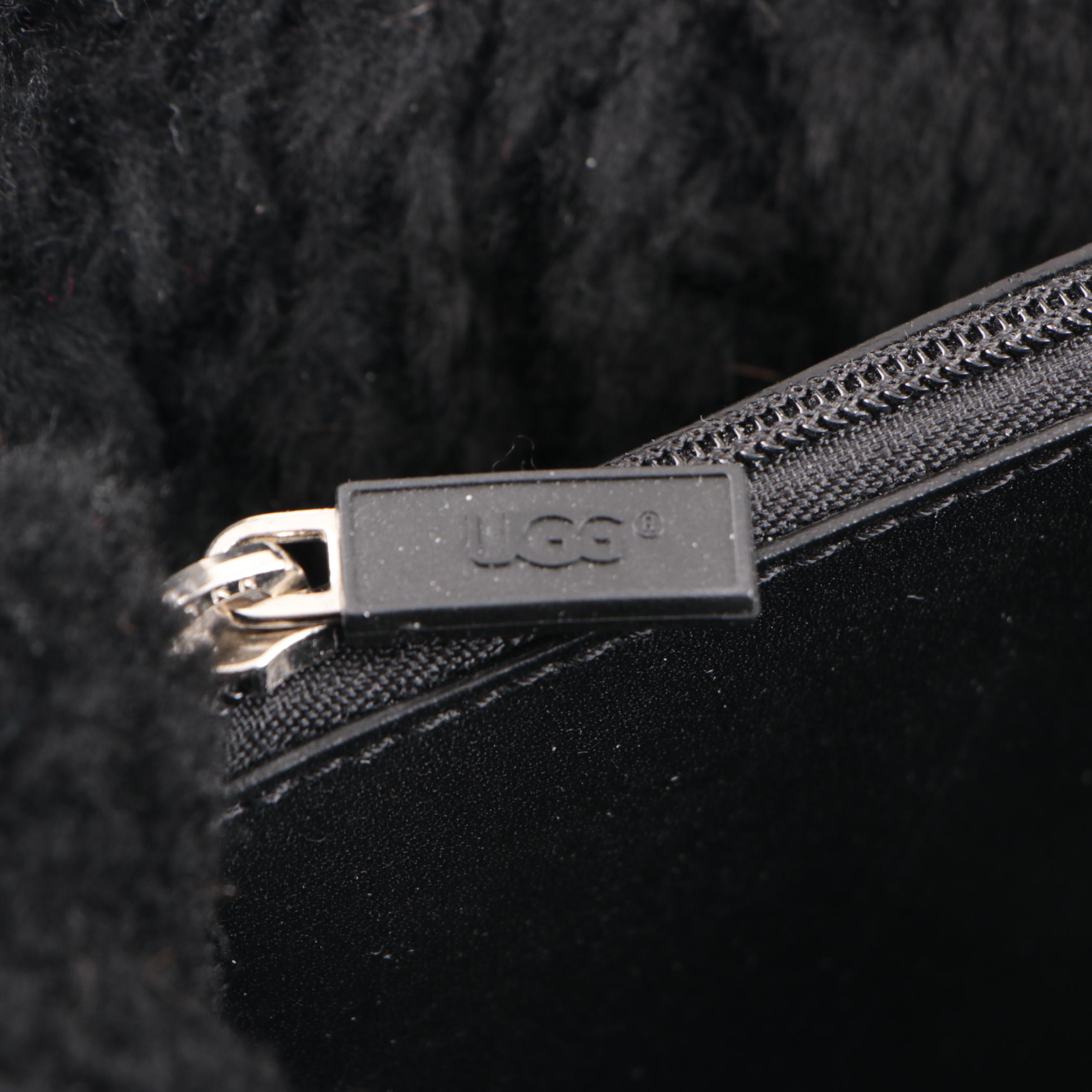 UGG Australia Sundance Black Sheepskin and Leather Handbag